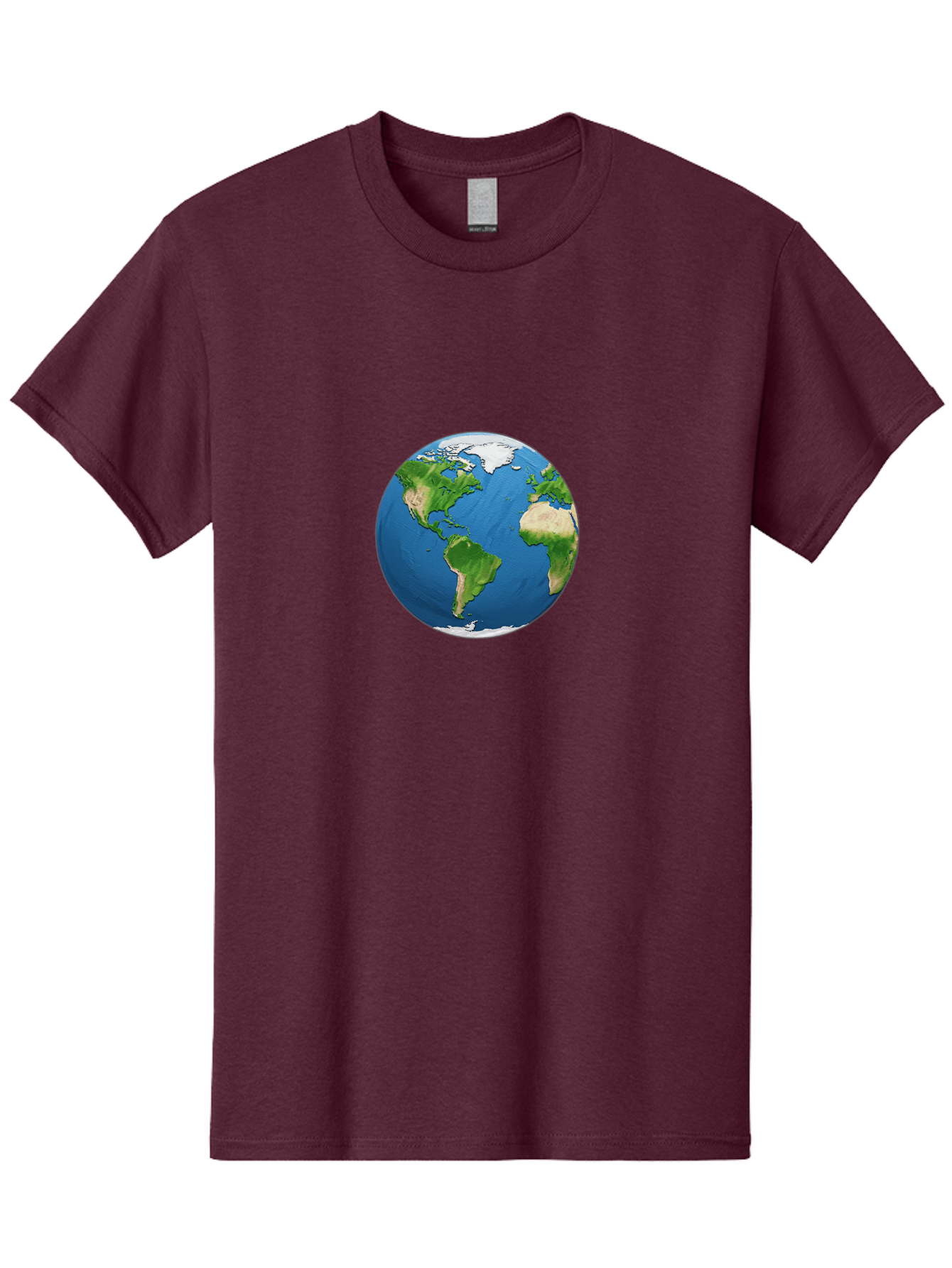 Globe-3 Men'S Graphic Tee, 100% Cotton, Comfortable Casual Summer Wear, Machine Washable, Globe Showing Americas And Africa, Planet Earth, 3D Rendering, Blue Oceans, Green Continents, Natural Resources, Global Unity, Earth From Space Baa743