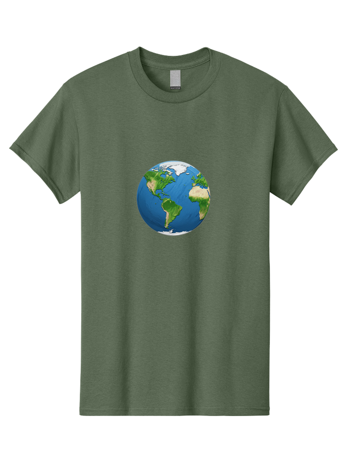 Globe-3 Men'S Graphic Tee, 100% Cotton, Comfortable Casual Summer Wear, Machine Washable, Globe Showing Americas And Africa, Planet Earth, 3D Rendering, Blue Oceans, Green Continents, Natural Resources, Global Unity, Earth From Space Baa743
