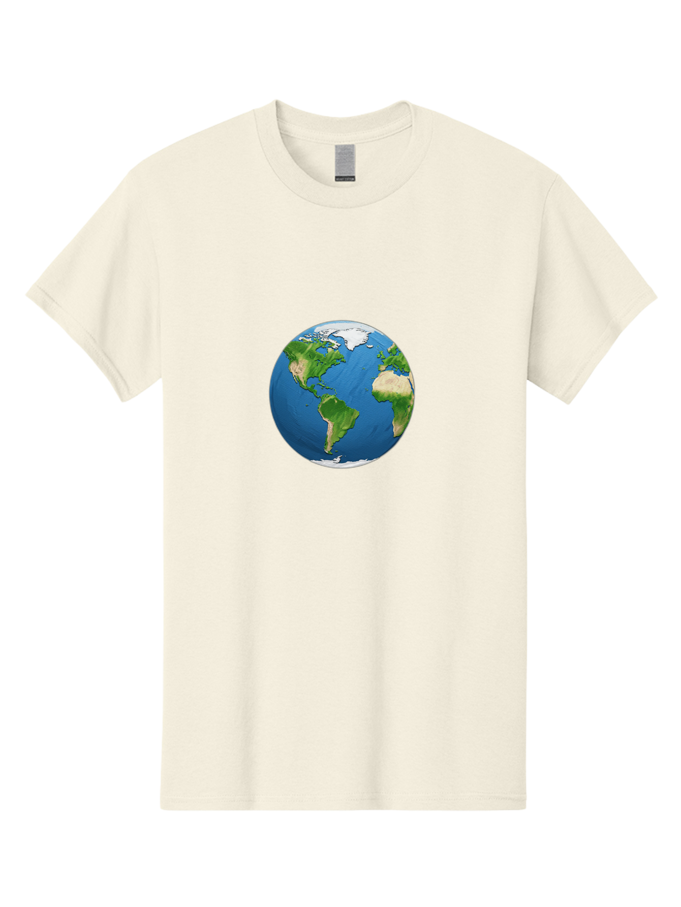 Globe-3 Men'S Graphic Tee, 100% Cotton, Comfortable Casual Summer Wear, Machine Washable, Globe Showing Americas And Africa, Planet Earth, 3D Rendering, Blue Oceans, Green Continents, Natural Resources, Global Unity, Earth From Space Baa743