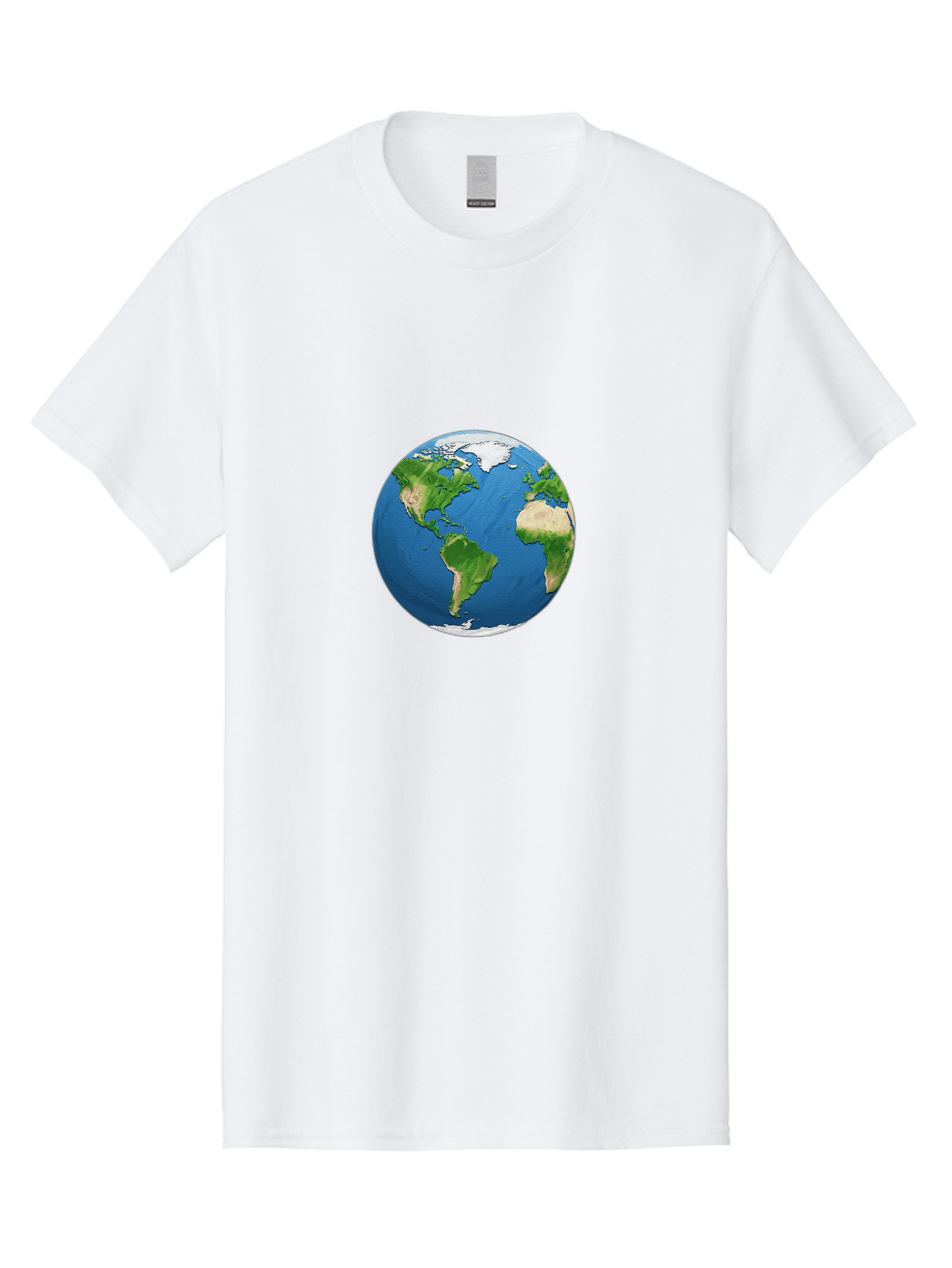 Globe-3 Men'S Graphic Tee, 100% Cotton, Comfortable Casual Summer Wear, Machine Washable, Globe Showing Americas And Africa, Planet Earth, 3D Rendering, Blue Oceans, Green Continents, Natural Resources, Global Unity, Earth From Space Baa743