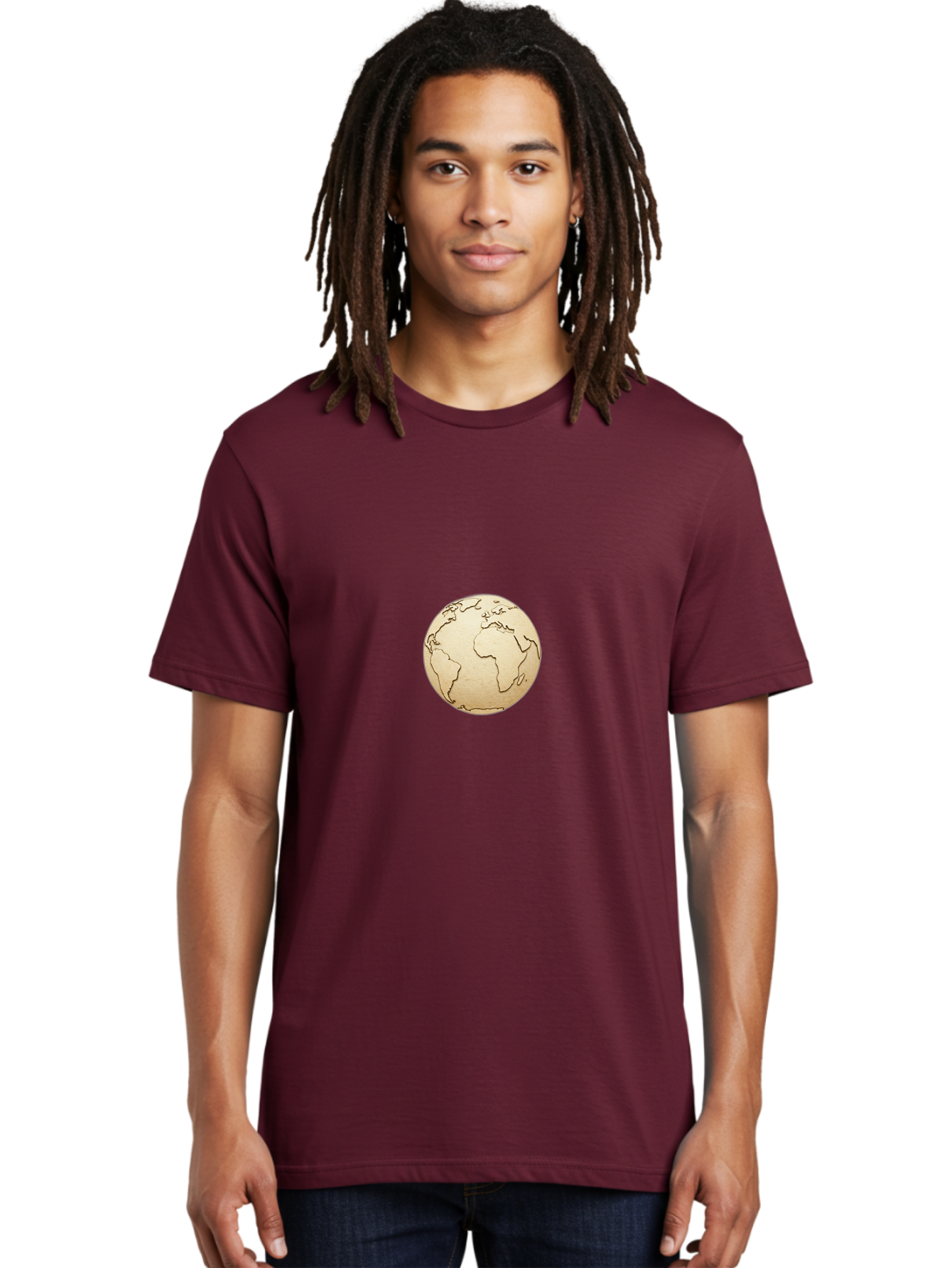 Globe-5 Men'S Graphic Tee, 100% Cotton, Comfortable Casual Summer Wear, Machine Washable, Globe, World Map, Global Illustration, Earth, International Icon, Geographical Representation, Simple Design, Minimalist Globe, Educational Graphic Baa745