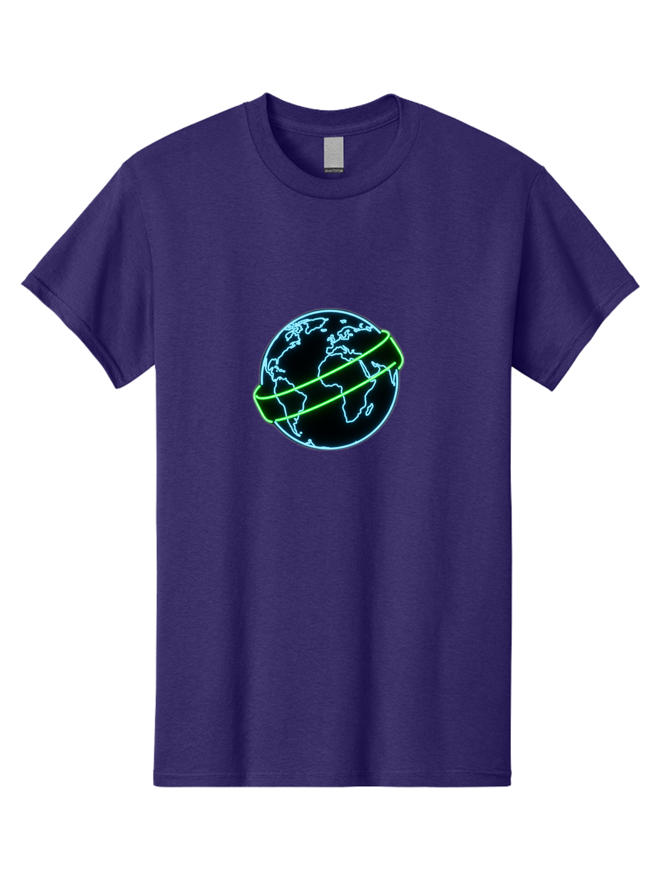Globe-8 Men'S Graphic Tee, 100% Cotton, Comfortable Casual Summer Wear, Machine Washable, Globe Illustration, Neon Lines, Global Map, Earth Icon, Futuristic Design, Digital Art, World Map Outline, Abstract Globe, Modern Graphic Baa748