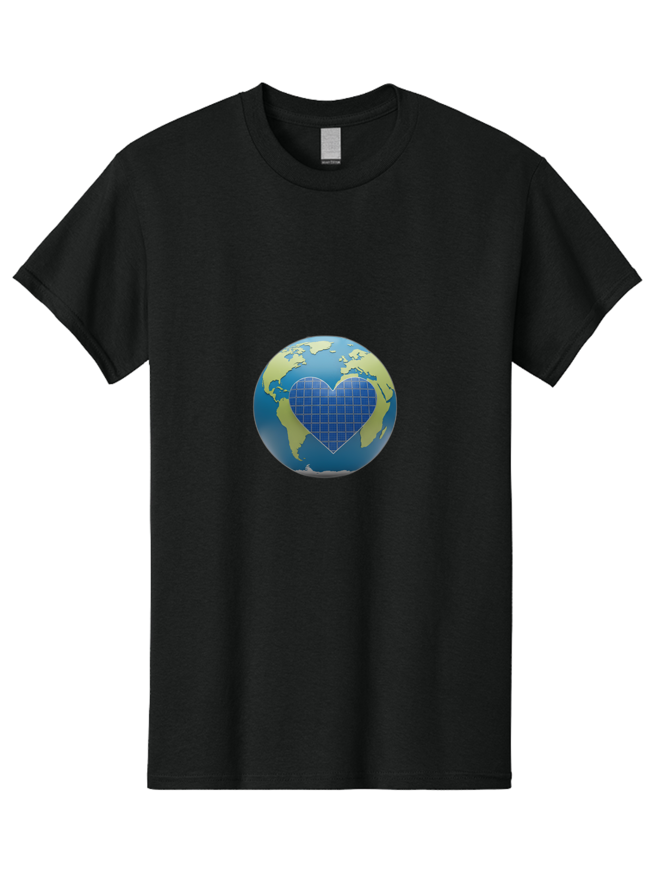 Globe-With-Heart Men'S Graphic Tee, 100% Cotton, Comfortable Casual Summer Wear, Machine Washable, Globe With Heart Shape, World Map, Love For The Planet, Eco-Friendly, Sustainable Living, Global Unity, Heart-Shaped Grid, Baa755