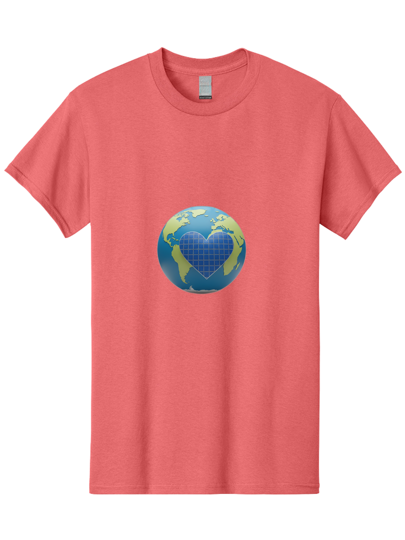 Globe-With-Heart Men'S Graphic Tee, 100% Cotton, Comfortable Casual Summer Wear, Machine Washable, Globe With Heart Shape, World Map, Love For The Planet, Eco-Friendly, Sustainable Living, Global Unity, Heart-Shaped Grid, Baa755