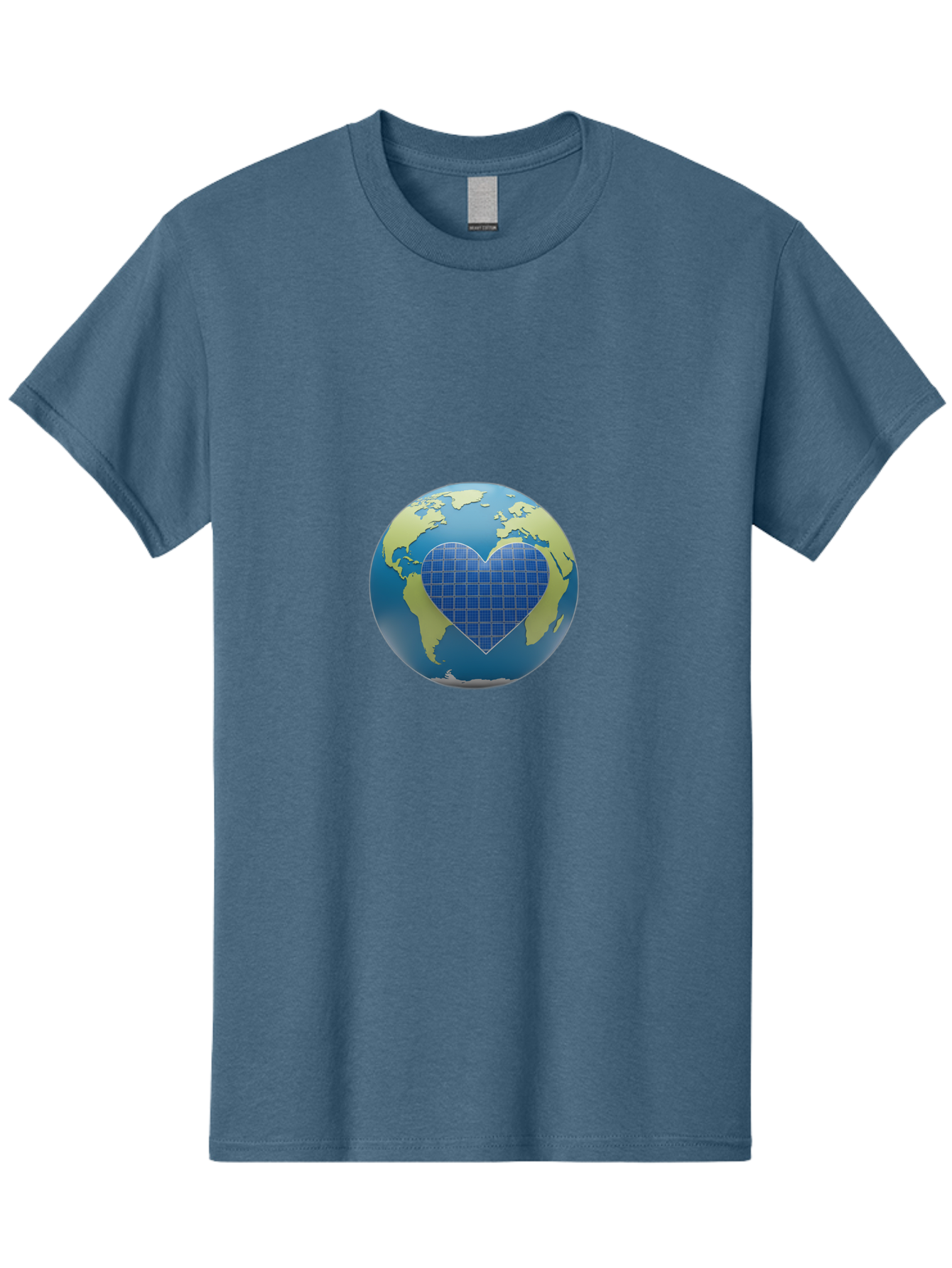 Globe-With-Heart Men'S Graphic Tee, 100% Cotton, Comfortable Casual Summer Wear, Machine Washable, Globe With Heart Shape, World Map, Love For The Planet, Eco-Friendly, Sustainable Living, Global Unity, Heart-Shaped Grid, Baa755