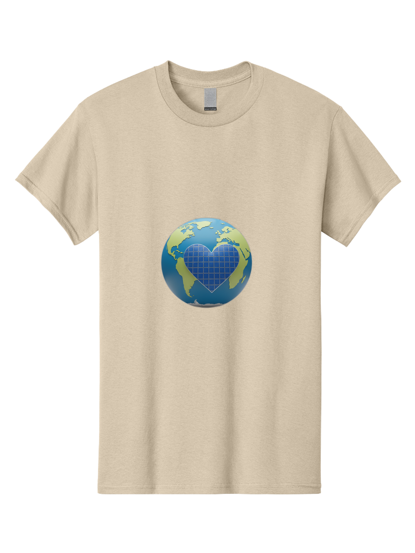 Globe-With-Heart Men'S Graphic Tee, 100% Cotton, Comfortable Casual Summer Wear, Machine Washable, Globe With Heart Shape, World Map, Love For The Planet, Eco-Friendly, Sustainable Living, Global Unity, Heart-Shaped Grid, Baa755