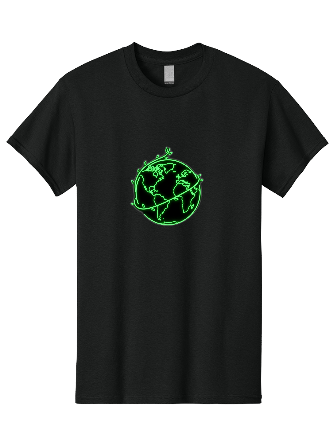 Globe-With-Leaves-2 Men'S Graphic Tee, 100% Cotton, Comfortable Casual Summer Wear, Machine Washable, Globe With Leaves, Eco-Friendly, Sustainable Living, Green Earth, Environmental Awareness, Conservation, Global Unity, Nature, Eco-Conscious Baa758