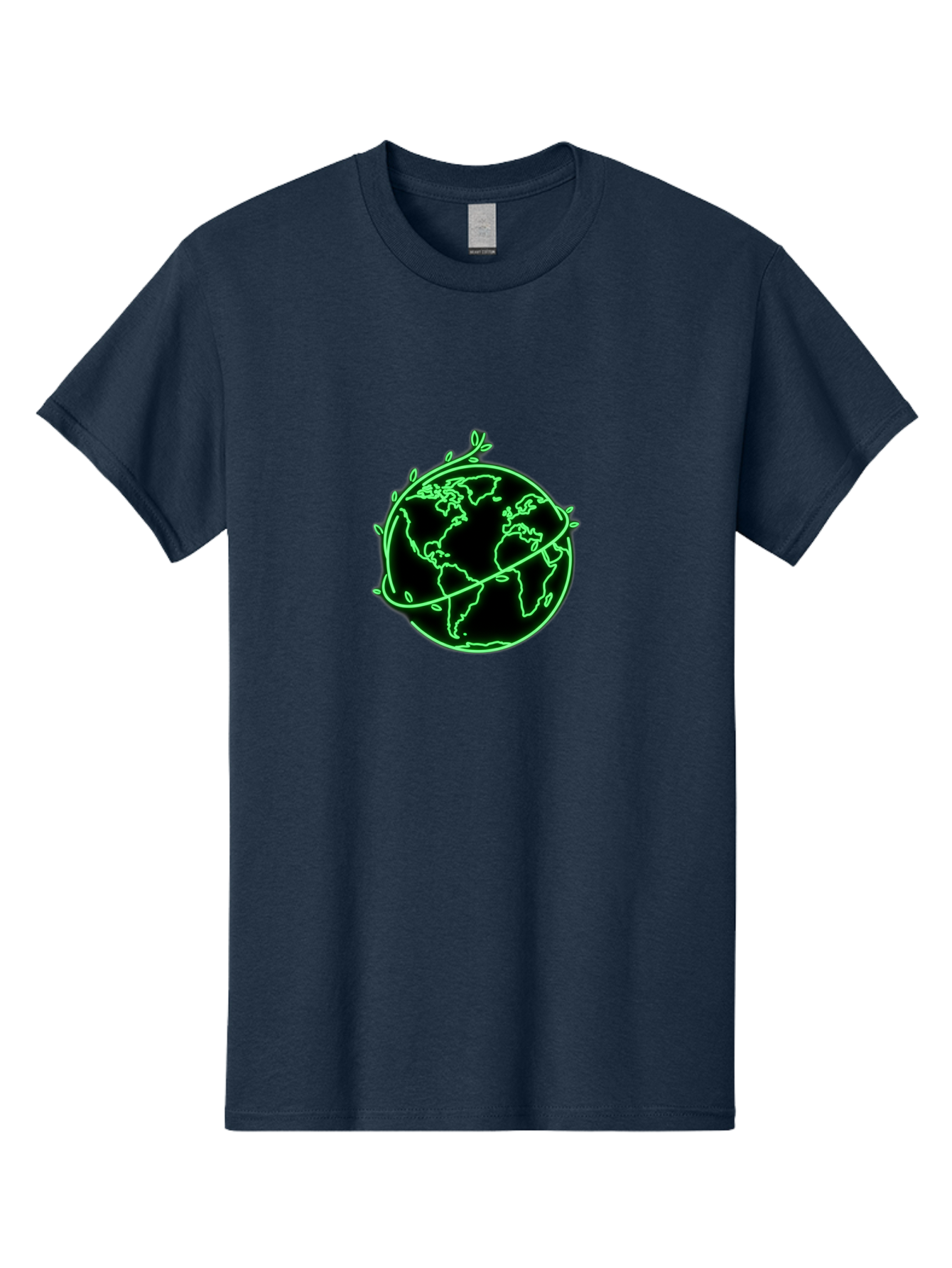 Globe-With-Leaves-2 Men'S Graphic Tee, 100% Cotton, Comfortable Casual Summer Wear, Machine Washable, Globe With Leaves, Eco-Friendly, Sustainable Living, Green Earth, Environmental Awareness, Conservation, Global Unity, Nature, Eco-Conscious Baa758