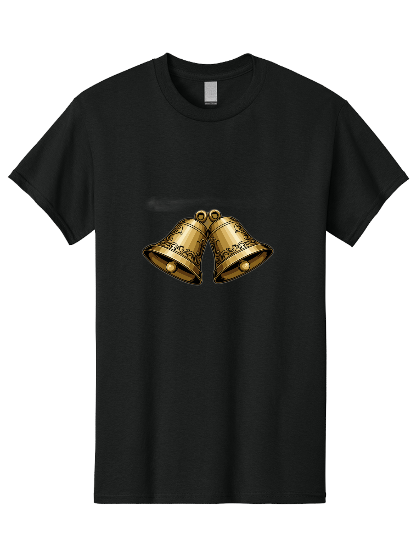 Golden-Bells-2 Men'S Graphic Tee, 100% Cotton, Comfortable Casual Summer Wear, Machine Washable, Golden Bells, Decorative Bells, Ornate Design, Festive Decor, Holiday Decorations, Vintage Style, Luxurious Feel, Celebratory Atmosphere Baa769