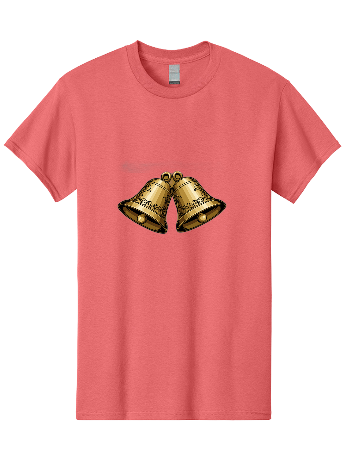 Golden-Bells-2 Men'S Graphic Tee, 100% Cotton, Comfortable Casual Summer Wear, Machine Washable, Golden Bells, Decorative Bells, Ornate Design, Festive Decor, Holiday Decorations, Vintage Style, Luxurious Feel, Celebratory Atmosphere Baa769