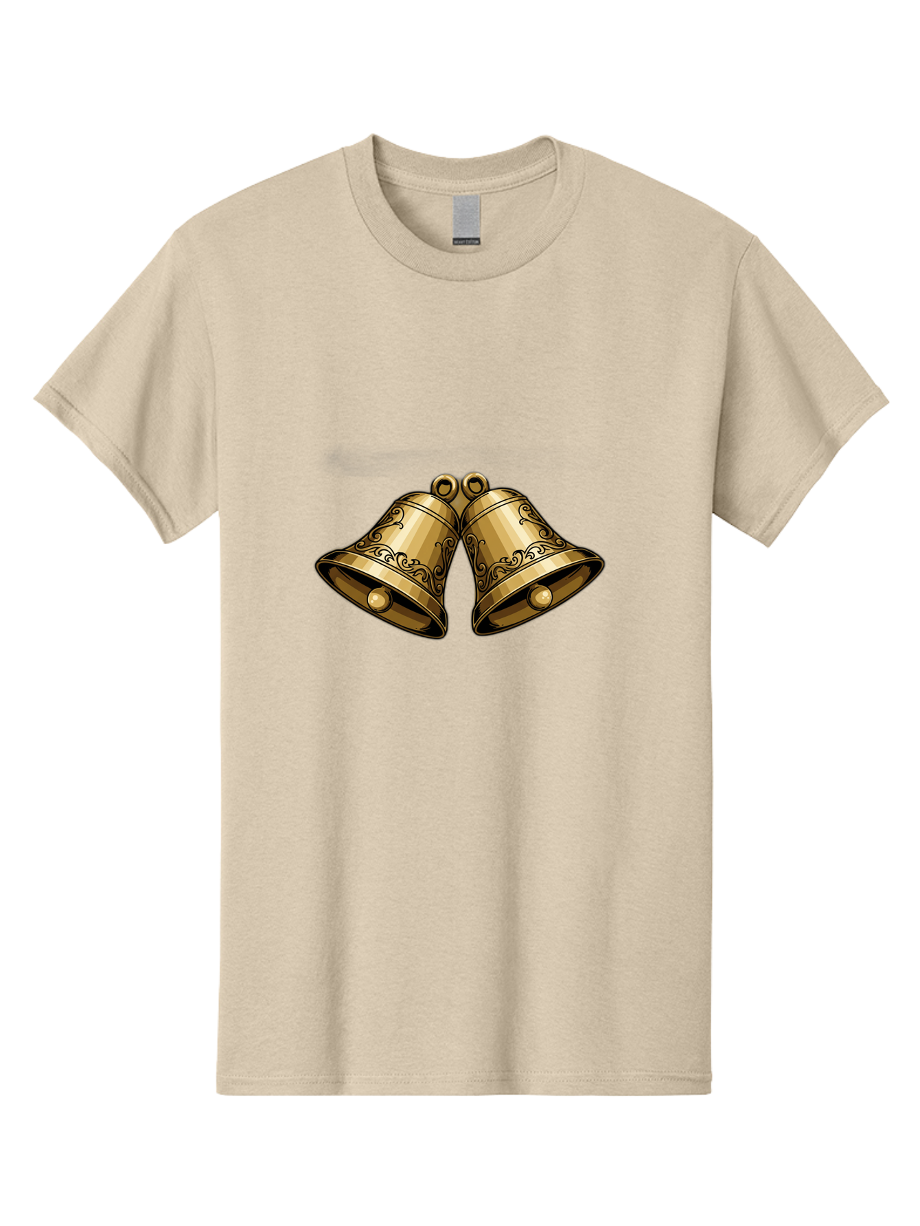 Golden-Bells-2 Men'S Graphic Tee, 100% Cotton, Comfortable Casual Summer Wear, Machine Washable, Golden Bells, Decorative Bells, Ornate Design, Festive Decor, Holiday Decorations, Vintage Style, Luxurious Feel, Celebratory Atmosphere Baa769