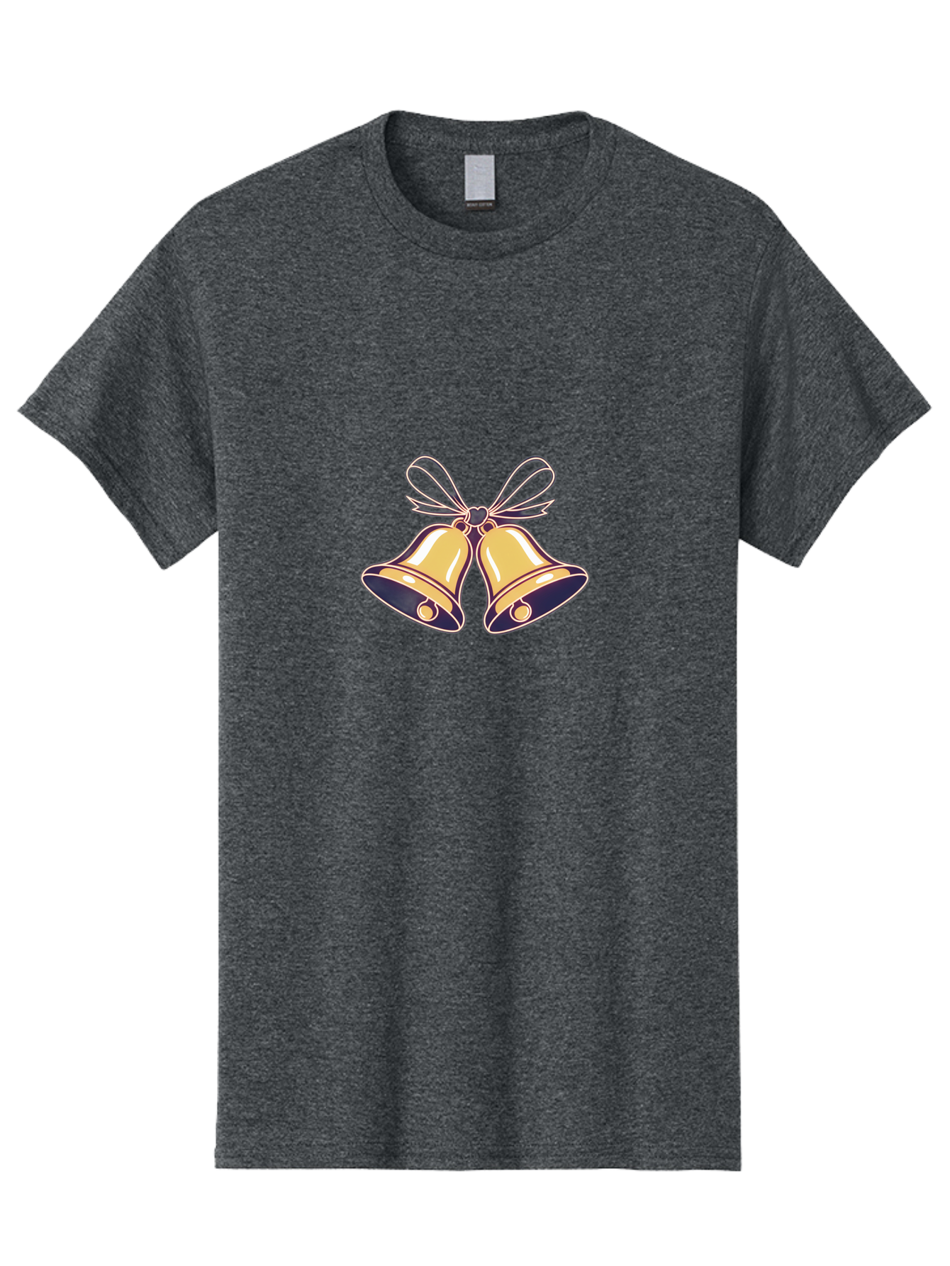 Golden-Bells-3 Men'S Graphic Tee, 100% Cotton, Comfortable Casual Summer Wear, Machine Washable, Christmas Bells, Golden Bells, Festive Decor, Holiday Decorations, Christmas Ornaments, Festive Atmosphere, Winter Wonderland, Seasonal Greetings Baa770