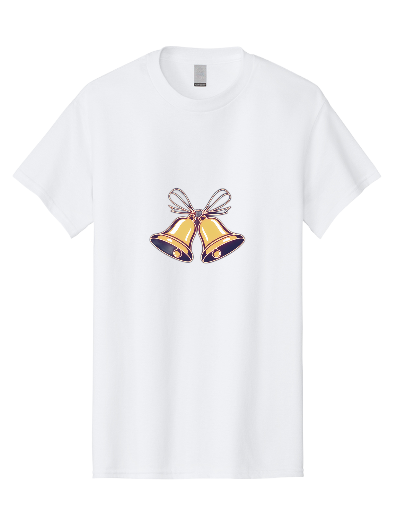 Golden-Bells-3 Men'S Graphic Tee, 100% Cotton, Comfortable Casual Summer Wear, Machine Washable, Christmas Bells, Golden Bells, Festive Decor, Holiday Decorations, Christmas Ornaments, Festive Atmosphere, Winter Wonderland, Seasonal Greetings Baa770