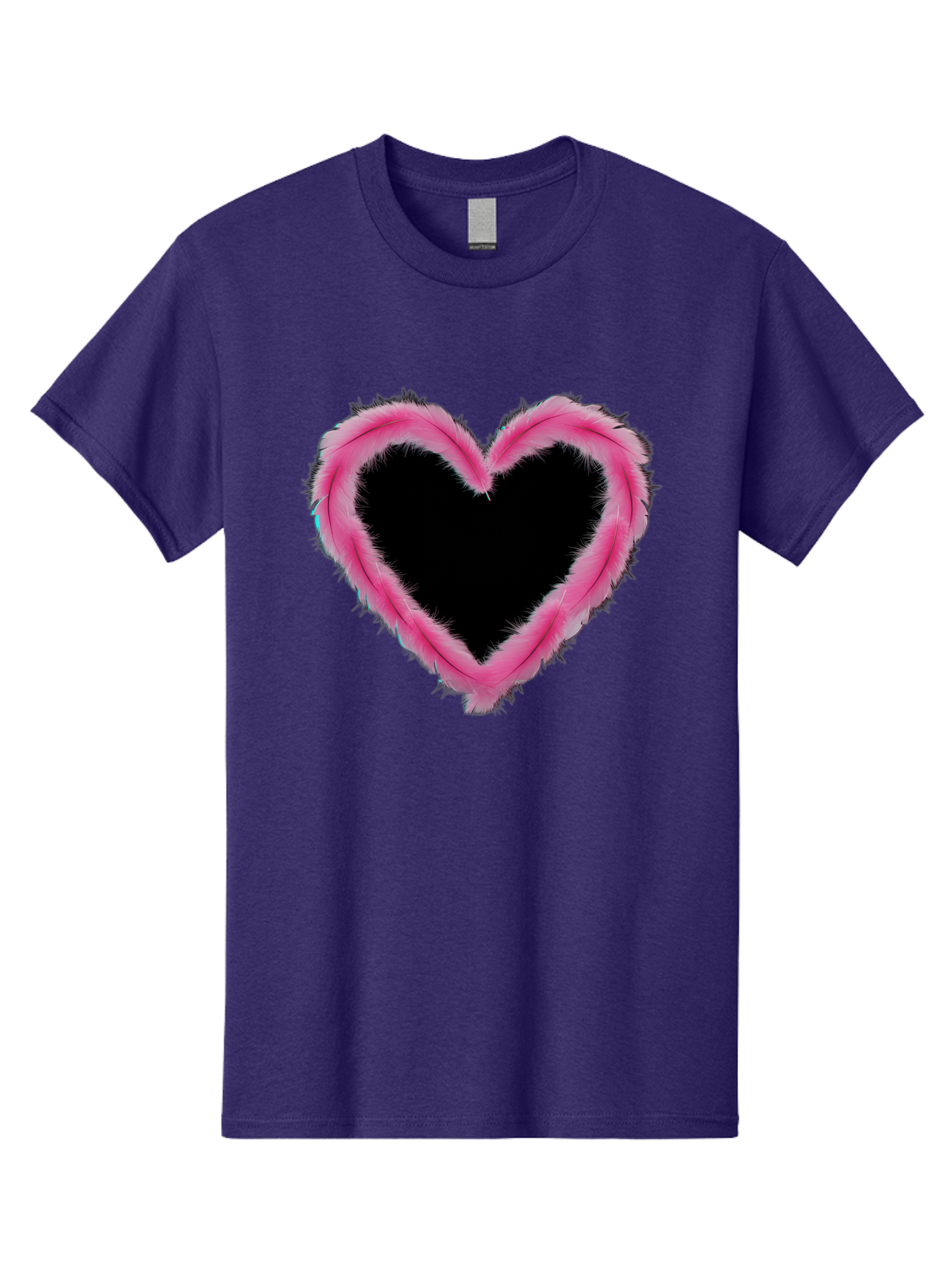 Heart Men'S Graphic Tee, 100% Cotton, Comfortable Casual Summer Wear, Machine Washable, Pink Feather Heart, Fluffy Heart, Romantic Symbol, Fuzzy Love, Heart Shape, Feather Design, Cute Graphics, Valentine'S Icon Baa794