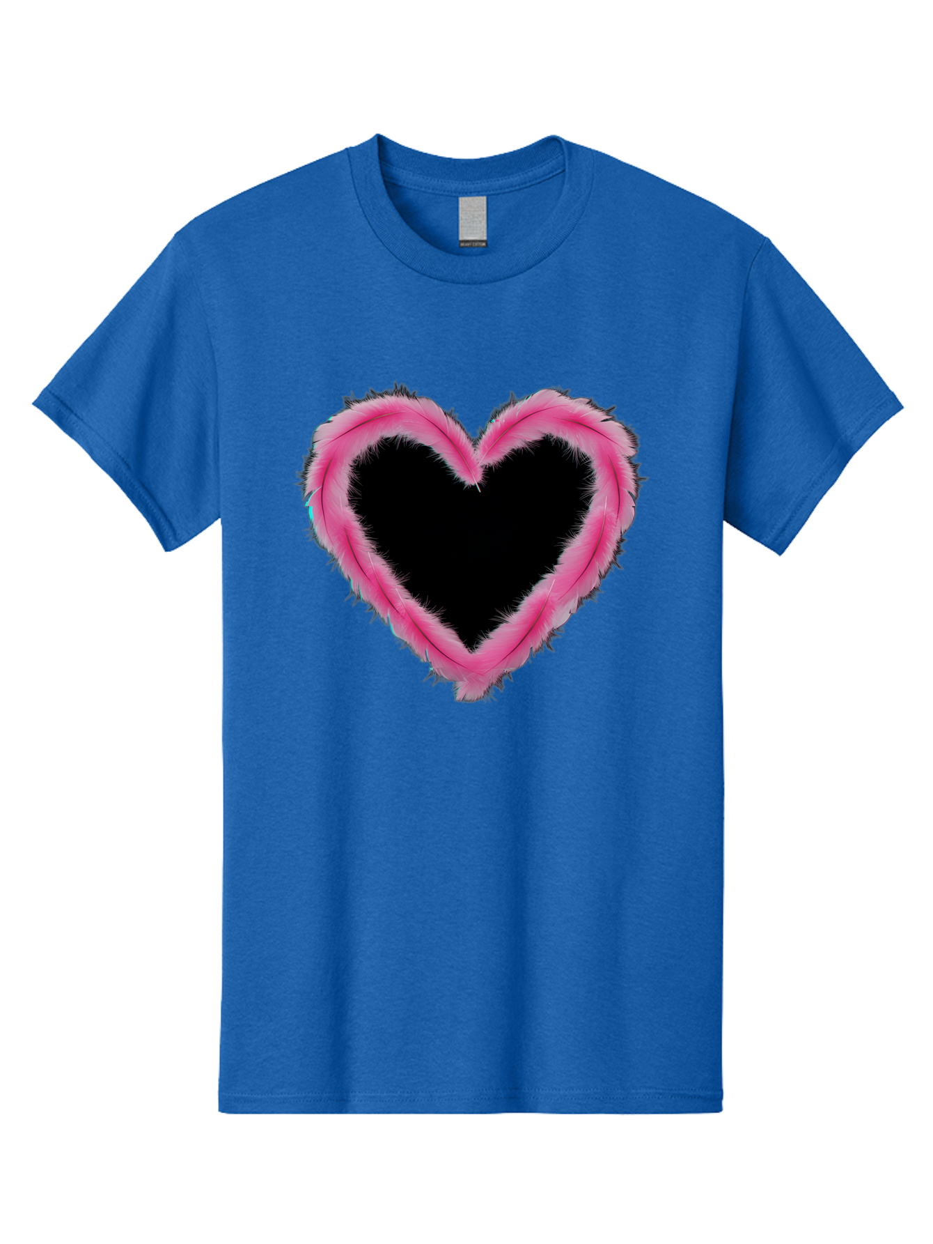 Heart Men'S Graphic Tee, 100% Cotton, Comfortable Casual Summer Wear, Machine Washable, Pink Feather Heart, Fluffy Heart, Romantic Symbol, Fuzzy Love, Heart Shape, Feather Design, Cute Graphics, Valentine'S Icon Baa794