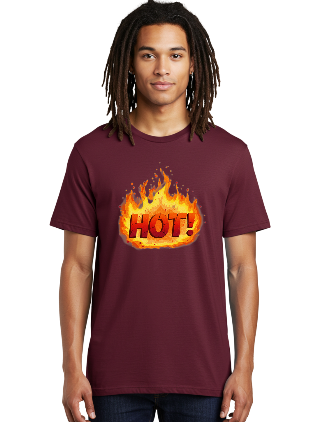 Hot-10 Men'S Graphic Tee, 100% Cotton, Comfortable Casual Summer Wear, Machine Washable, Flaming Text, Hot!, Burning Flames, Bold Font, Fiery Design, Attention-Grabbing Graphic, Intense Illustration, Passionate Visuals, Dramatic Effect Baa798
