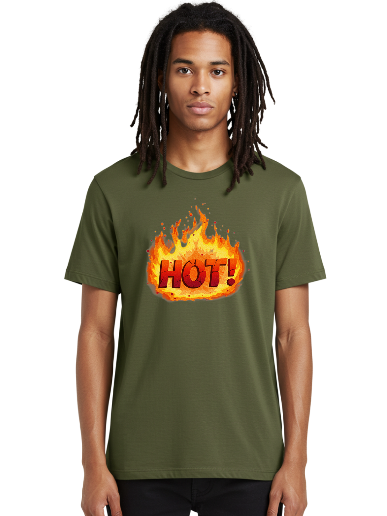 Hot-10 Men'S Graphic Tee, 100% Cotton, Comfortable Casual Summer Wear, Machine Washable, Flaming Text, Hot!, Burning Flames, Bold Font, Fiery Design, Attention-Grabbing Graphic, Intense Illustration, Passionate Visuals, Dramatic Effect Baa798