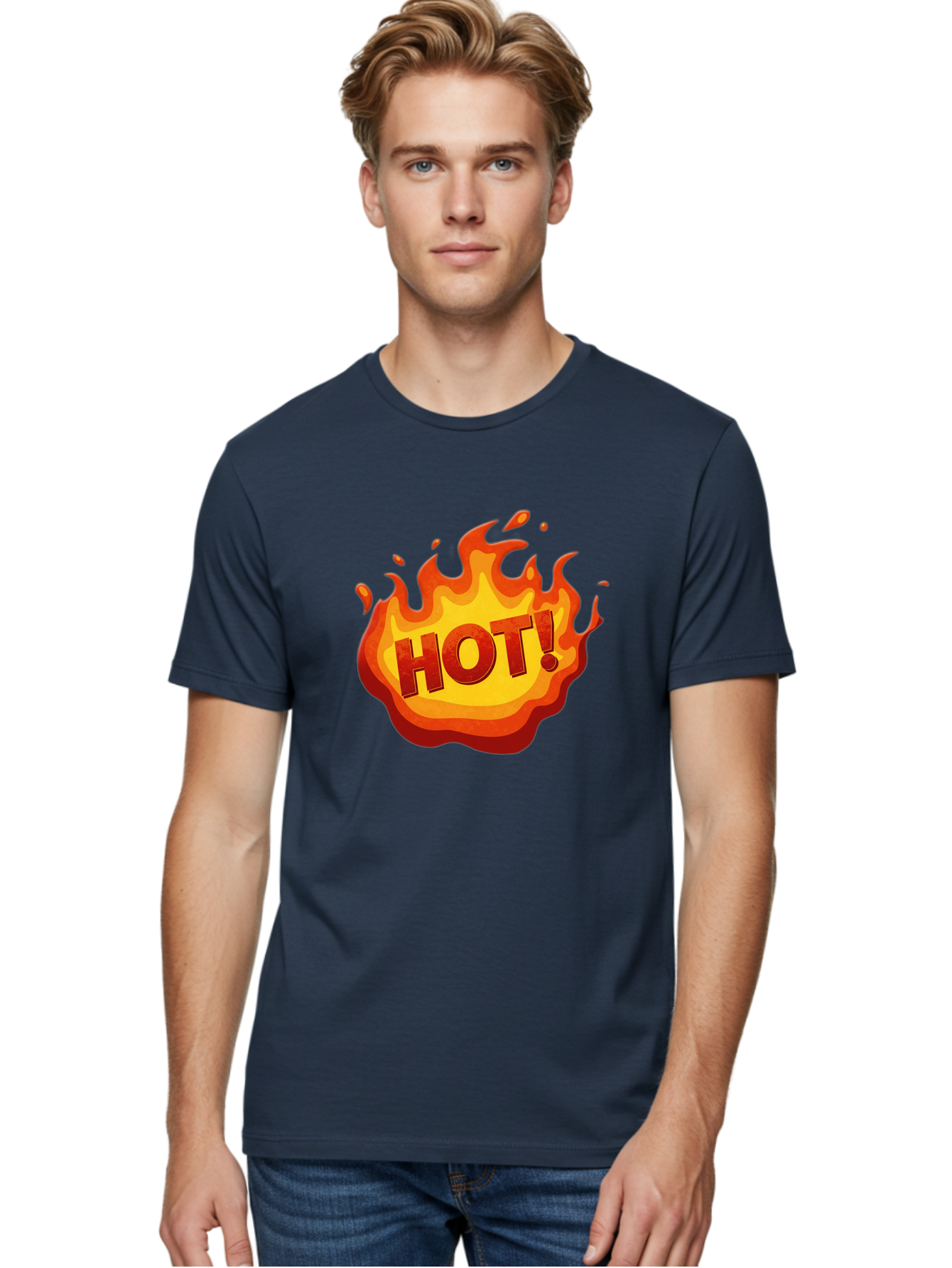 Hot-11 Men'S Graphic Tee, 100% Cotton, Comfortable Casual Summer Wear, Machine Washable, Flames, Fire, Hot, Trending, Popular, Exciting, Bold, Fiery, Energetic, Passionate, Hot! Baa799