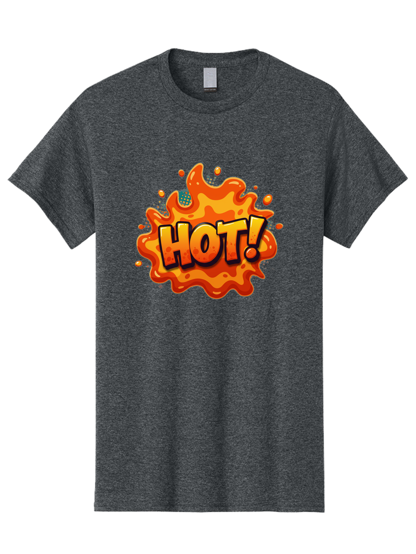 Hot-2 Men'S Graphic Tee, 100% Cotton, Comfortable Casual Summer Wear, Machine Washable, Hot Sauce, Spicy Food, Cartoon Style, Vibrant Colors, Splattered Design, Condiment, Bold Typography, Animated Art Baa801