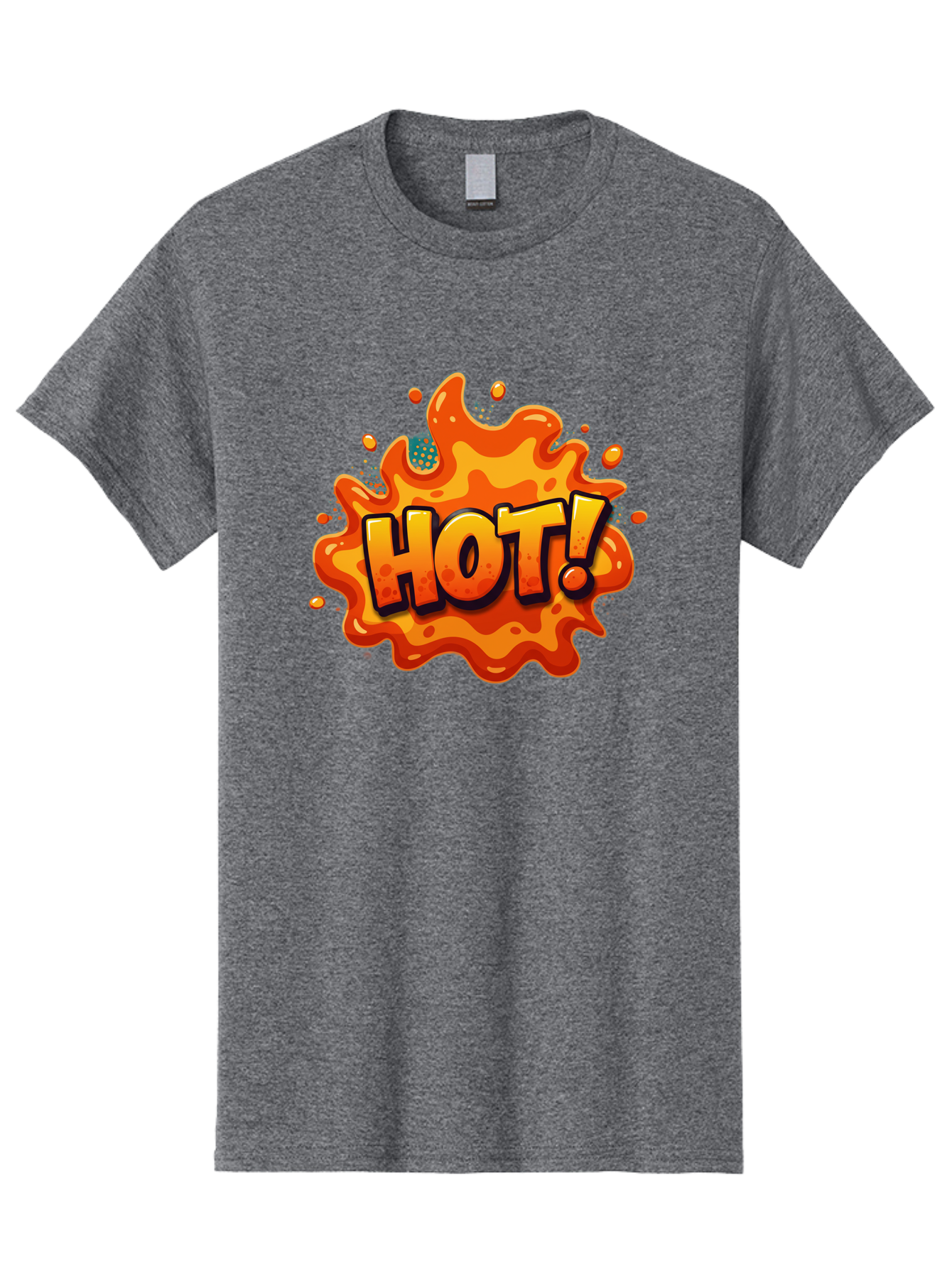 Hot-2 Men'S Graphic Tee, 100% Cotton, Comfortable Casual Summer Wear, Machine Washable, Hot Sauce, Spicy Food, Cartoon Style, Vibrant Colors, Splattered Design, Condiment, Bold Typography, Animated Art Baa801