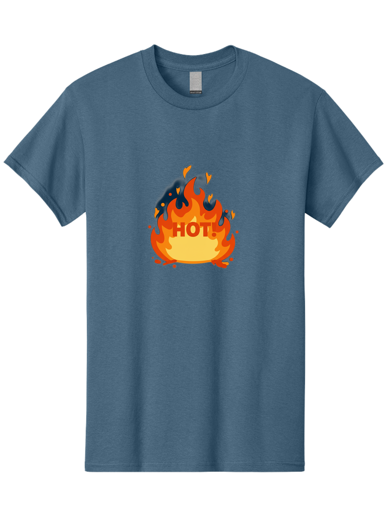 Hot-3 Men'S Graphic Tee, 100% Cotton, Comfortable Casual Summer Wear, Machine Washable, Fire Flames, Hot Graphic, Vibrant Design, Bold Typography, Fiery Elements, Passionate Icon, Trendy Illustration, Energetic Artwork, Baa802