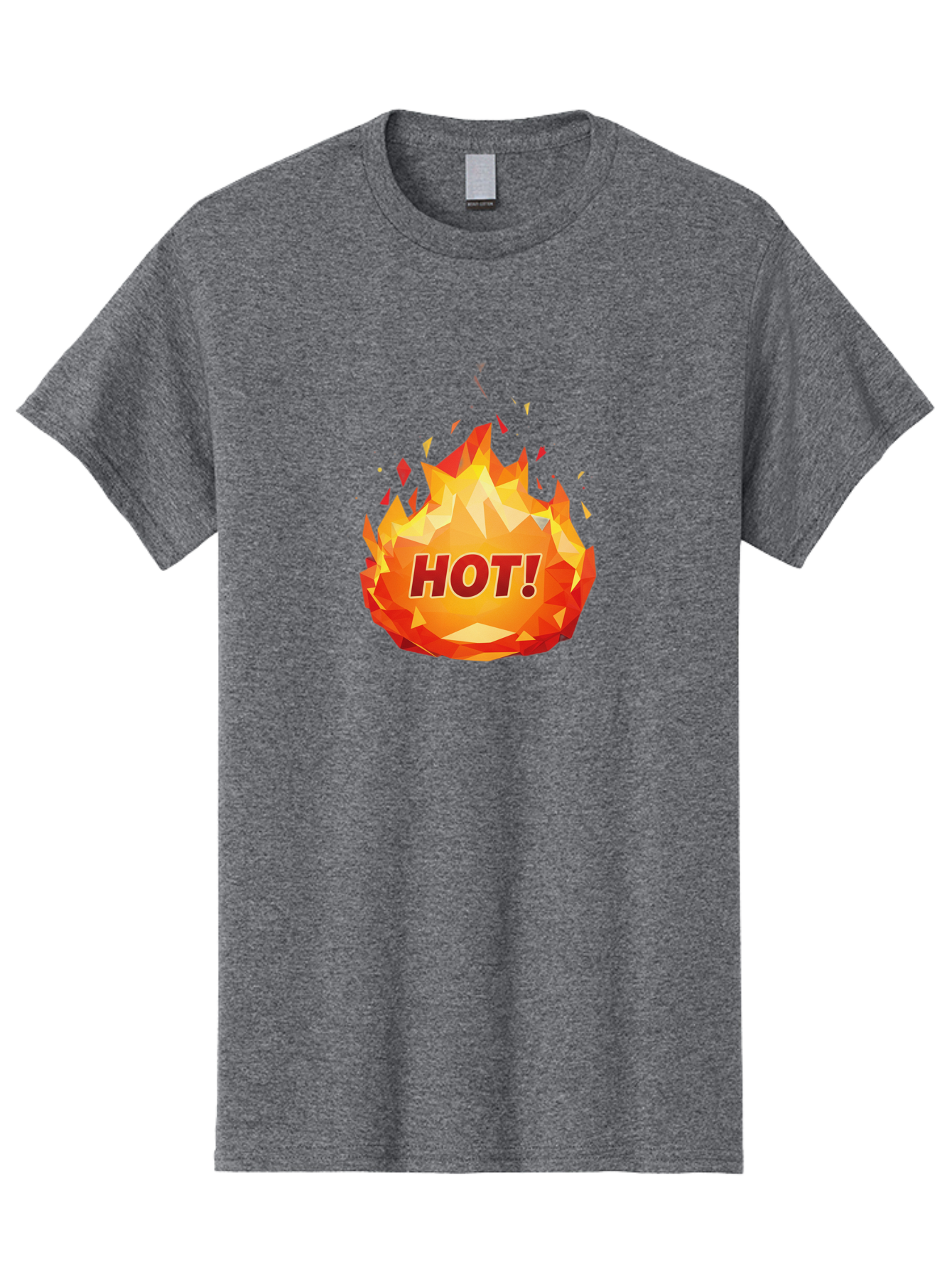 Hot-6 Men'S Graphic Tee, 100% Cotton, Comfortable Casual Summer Wear, Machine Washable, Hot Badge, Fiery Emblem, Orange Flames, Bold Text, Hot!, Burning Effect, Vibrant Graphics, Attention-Grabbing Design, Fiery Graphics, Explosive Badge Baa805