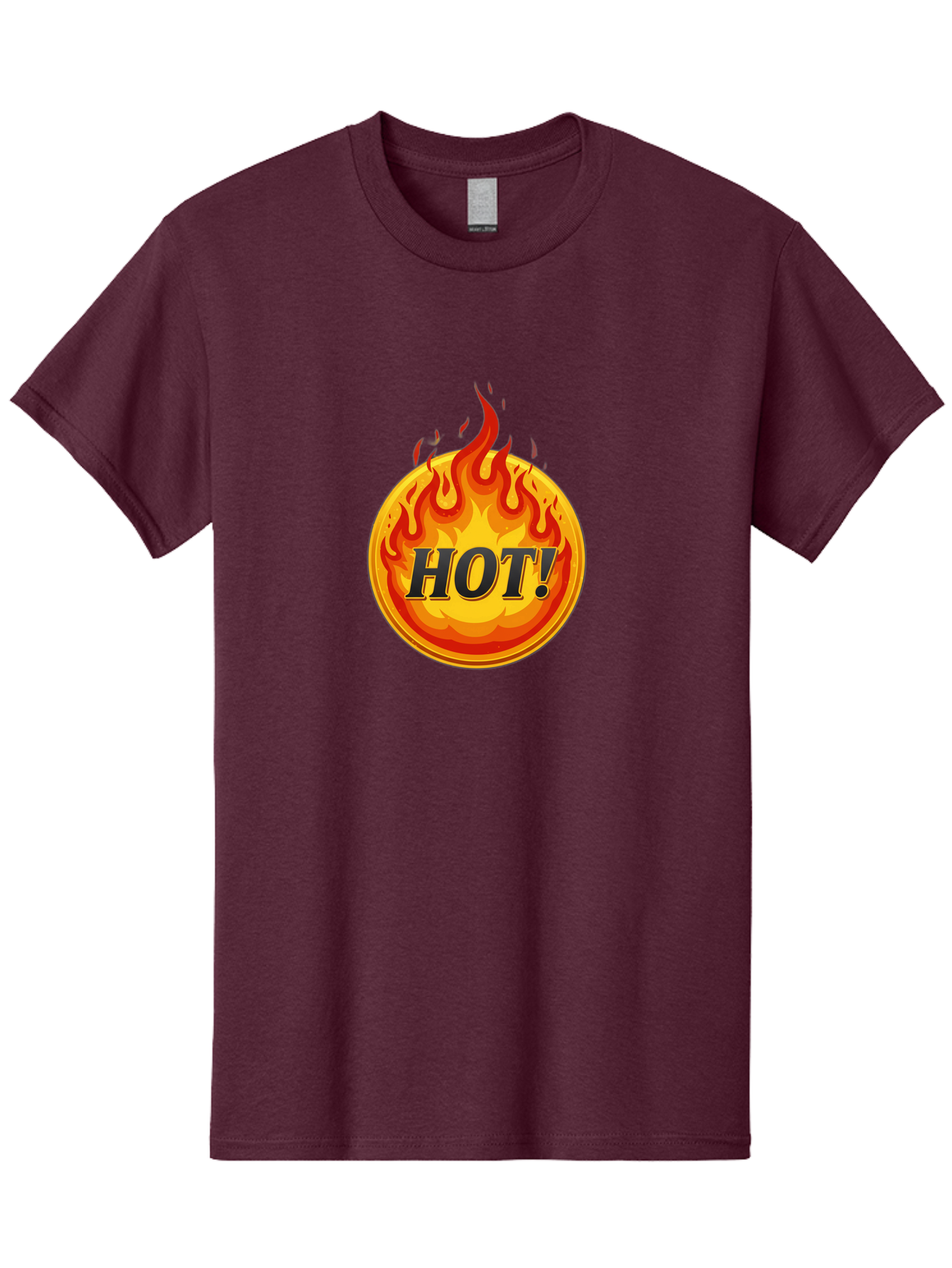 Hot-7 Men'S Graphic Tee, 100% Cotton, Comfortable Casual Summer Wear, Machine Washable, Flame Design, Fiery Graphic, Hot Item, Bold Typography, Fiery Theme, Hot! Text, Vibrant Colors, Energetic Vibe, Dynamic Illustration Baa806