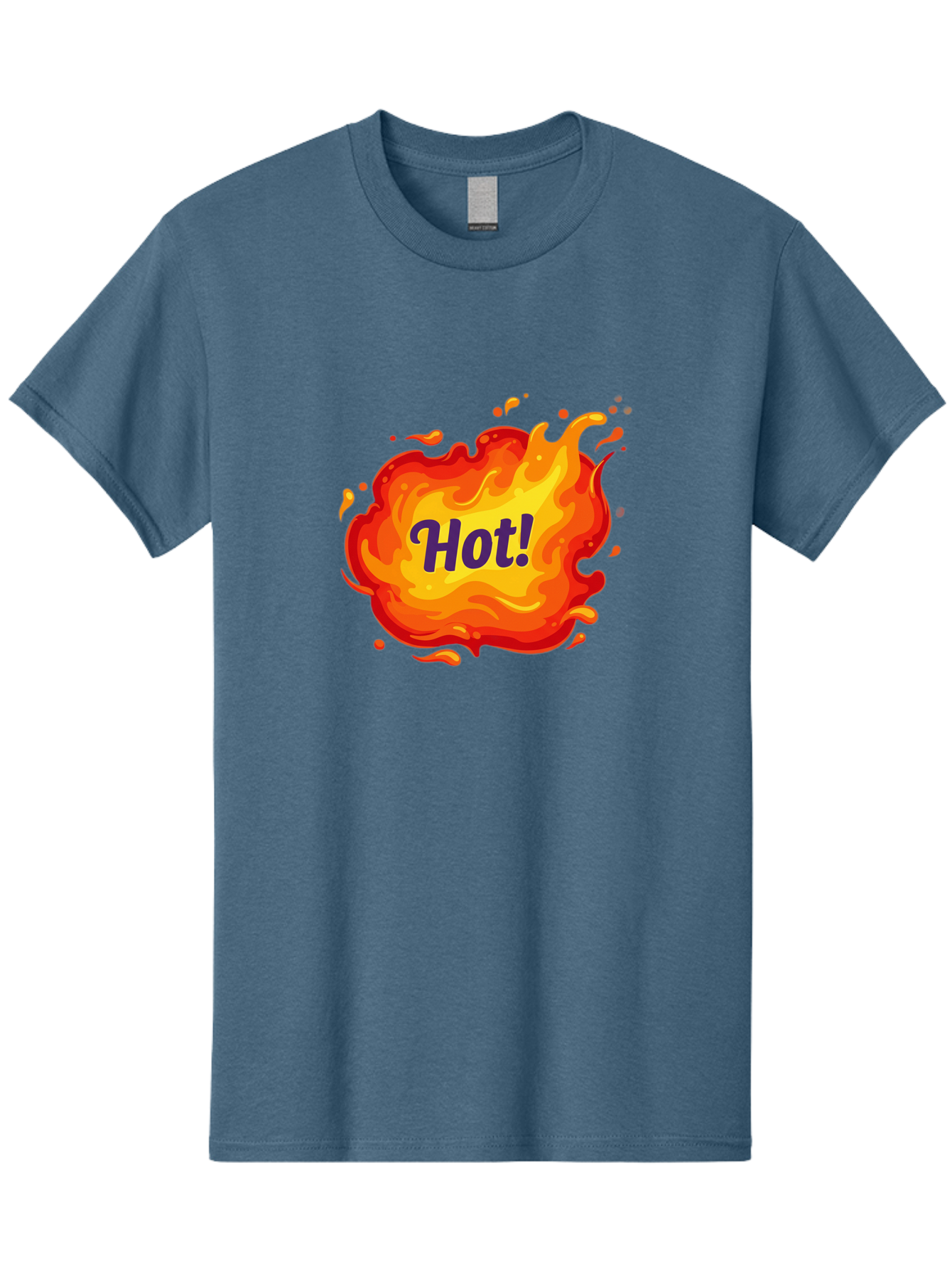 Hot-8 Men'S Graphic Tee, 100% Cotton, Comfortable Casual Summer Wear, Machine Washable, Hot!, Fiery Splatter, Vibrant Colors, Energetic Design, Attention-Grabbing Graphic, Bold Typography, Flames, Splashes, Dynamic Illustration Baa807