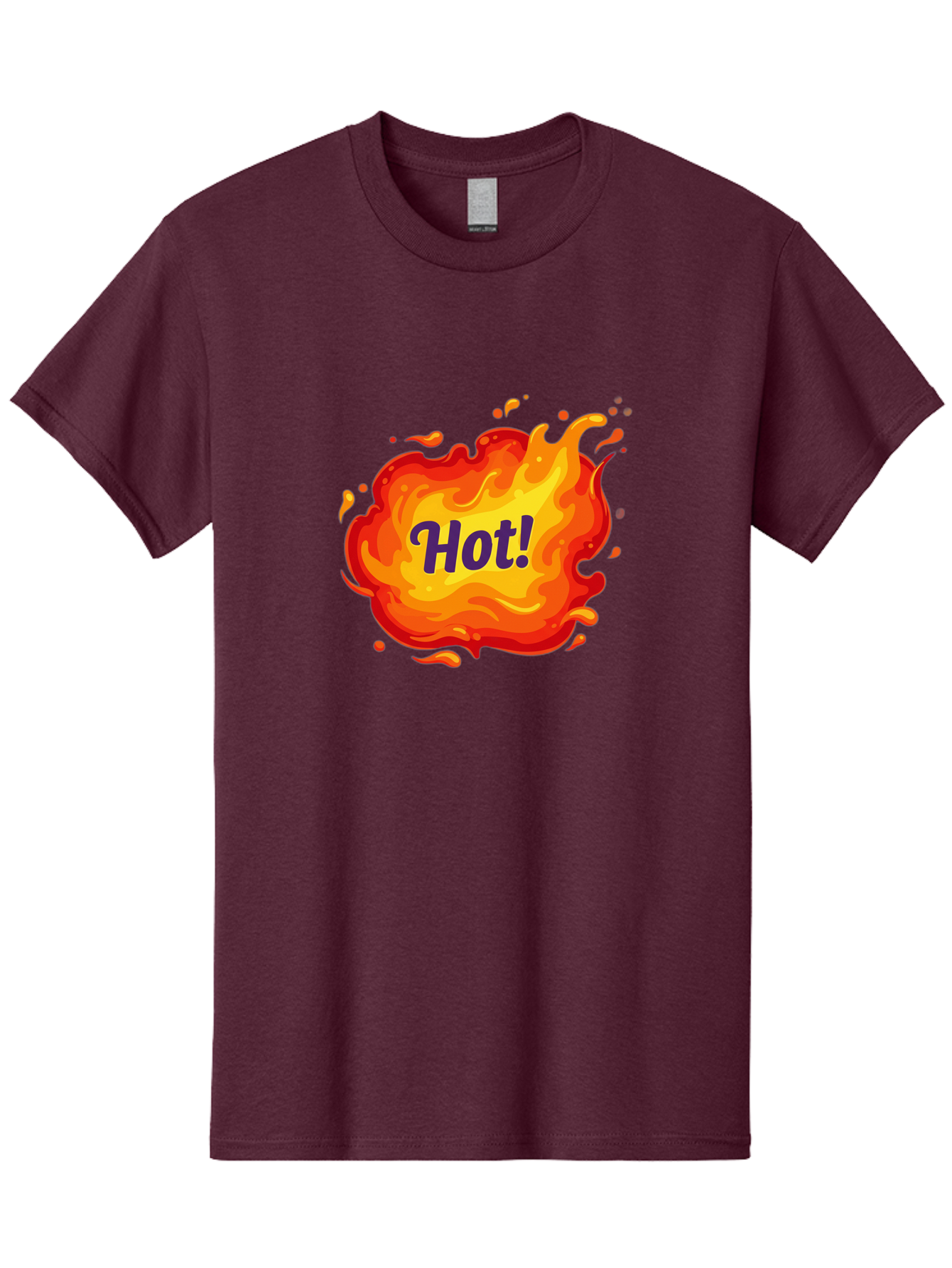 Hot-8 Men'S Graphic Tee, 100% Cotton, Comfortable Casual Summer Wear, Machine Washable, Hot!, Fiery Splatter, Vibrant Colors, Energetic Design, Attention-Grabbing Graphic, Bold Typography, Flames, Splashes, Dynamic Illustration Baa807