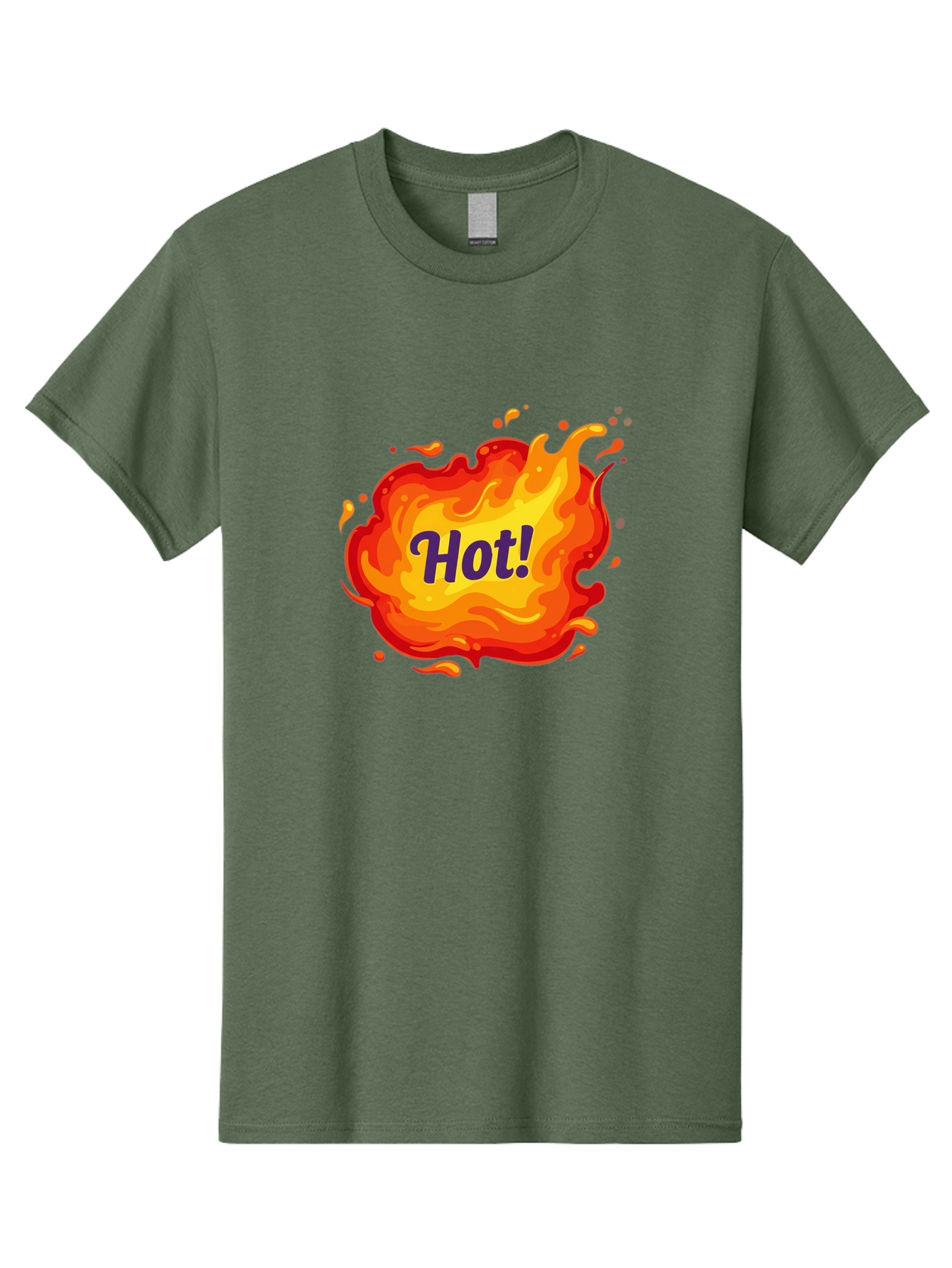Hot-8 Men'S Graphic Tee, 100% Cotton, Comfortable Casual Summer Wear, Machine Washable, Hot!, Fiery Splatter, Vibrant Colors, Energetic Design, Attention-Grabbing Graphic, Bold Typography, Flames, Splashes, Dynamic Illustration Baa807