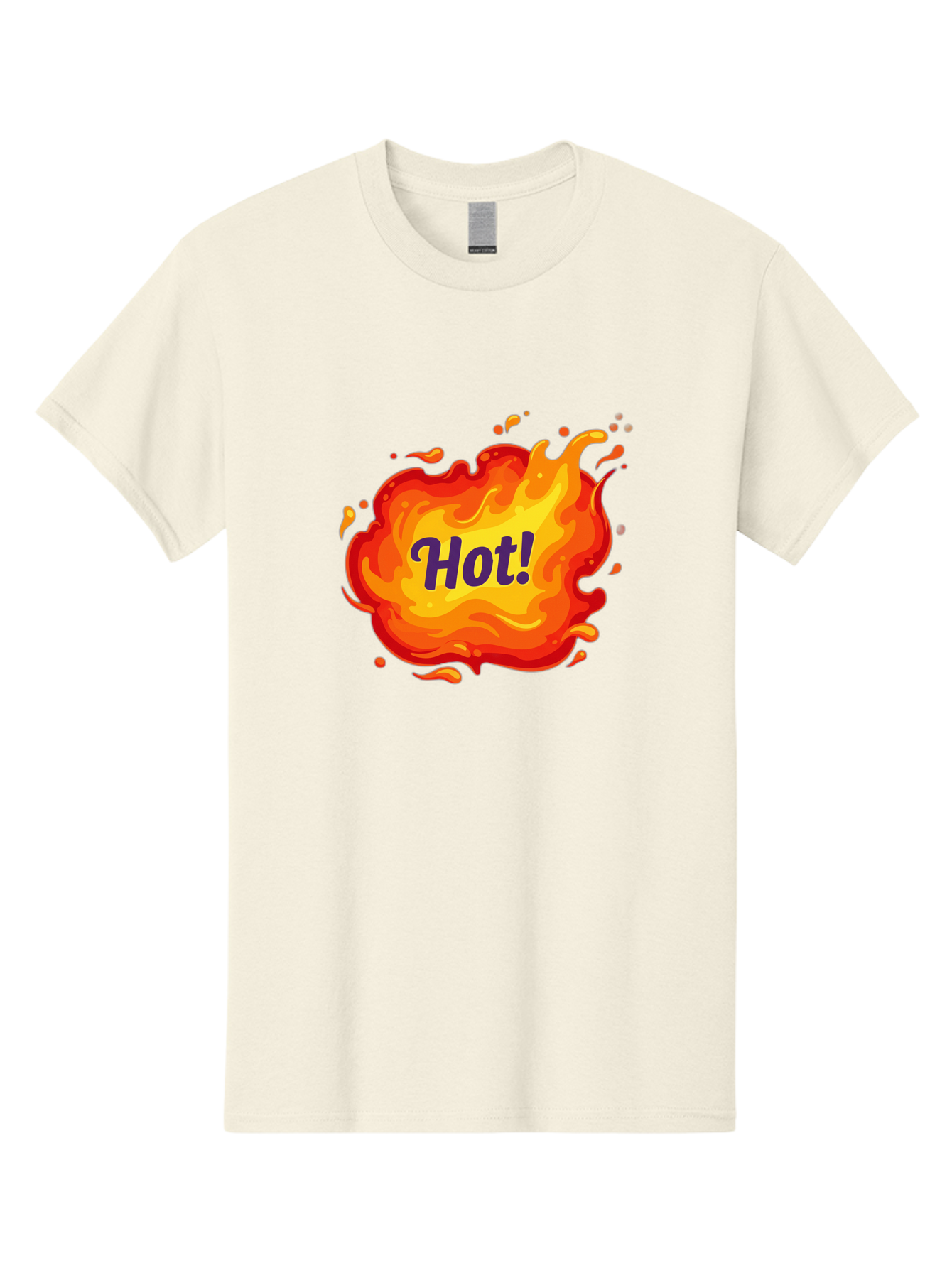 Hot-8 Men'S Graphic Tee, 100% Cotton, Comfortable Casual Summer Wear, Machine Washable, Hot!, Fiery Splatter, Vibrant Colors, Energetic Design, Attention-Grabbing Graphic, Bold Typography, Flames, Splashes, Dynamic Illustration Baa807