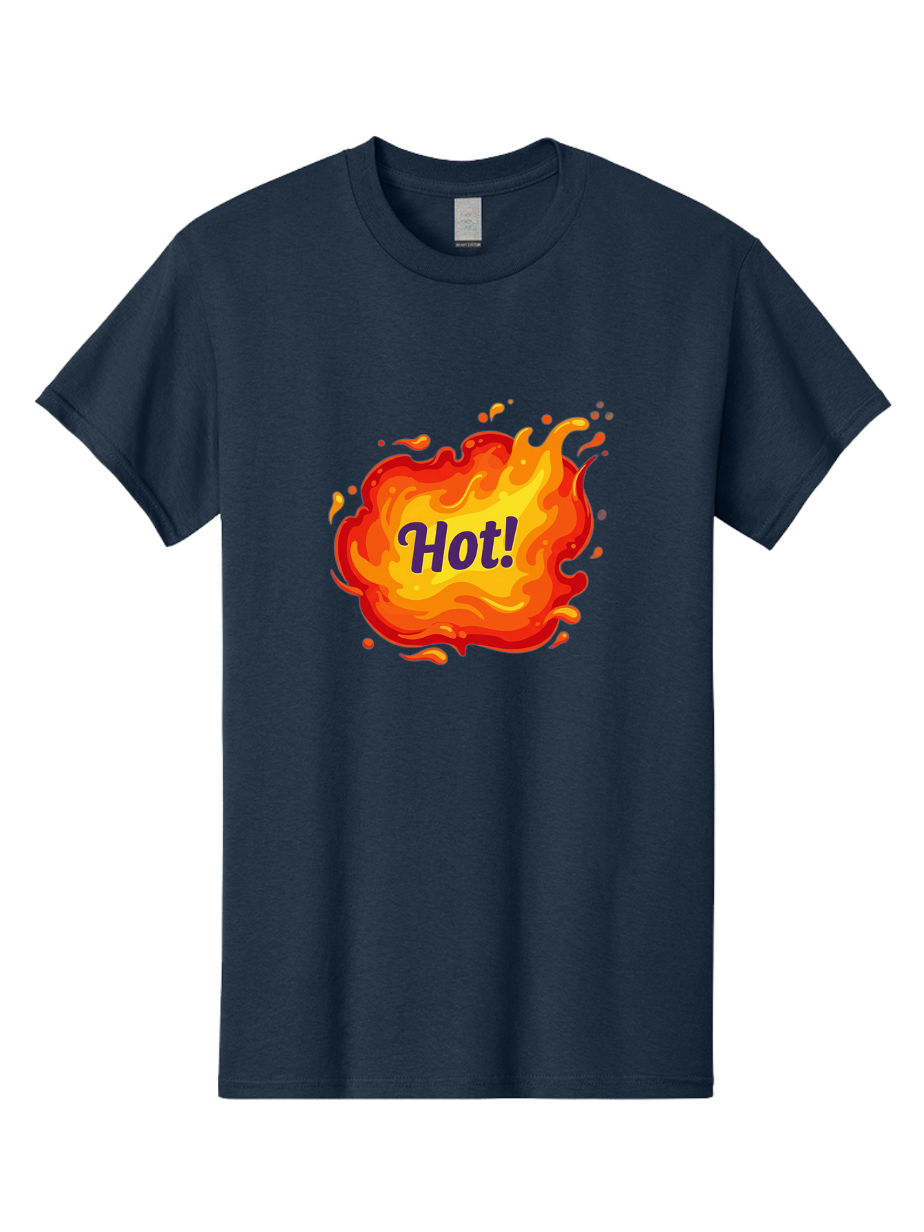 Hot-8 Men'S Graphic Tee, 100% Cotton, Comfortable Casual Summer Wear, Machine Washable, Hot!, Fiery Splatter, Vibrant Colors, Energetic Design, Attention-Grabbing Graphic, Bold Typography, Flames, Splashes, Dynamic Illustration Baa807
