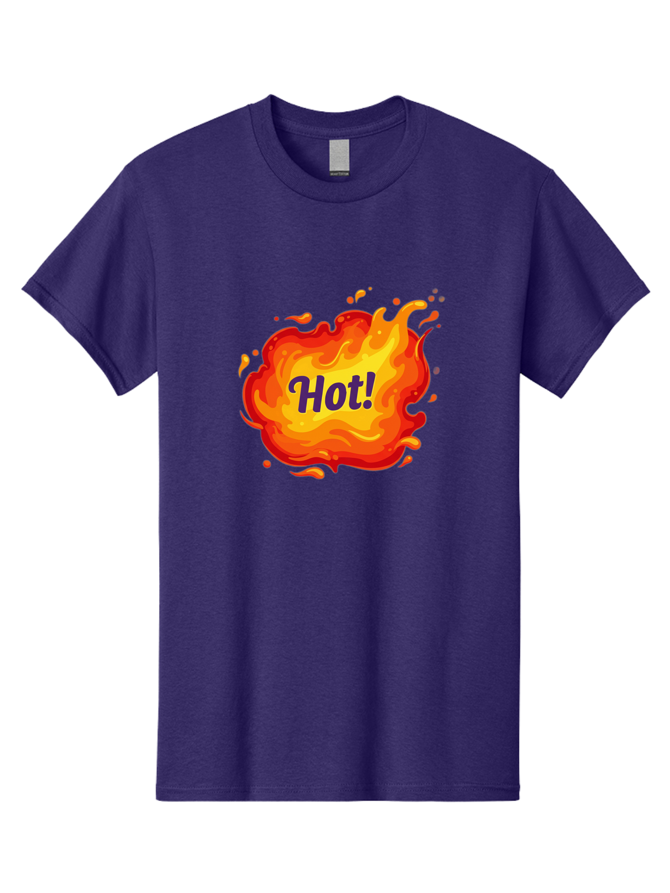 Hot-8 Men'S Graphic Tee, 100% Cotton, Comfortable Casual Summer Wear, Machine Washable, Hot!, Fiery Splatter, Vibrant Colors, Energetic Design, Attention-Grabbing Graphic, Bold Typography, Flames, Splashes, Dynamic Illustration Baa807
