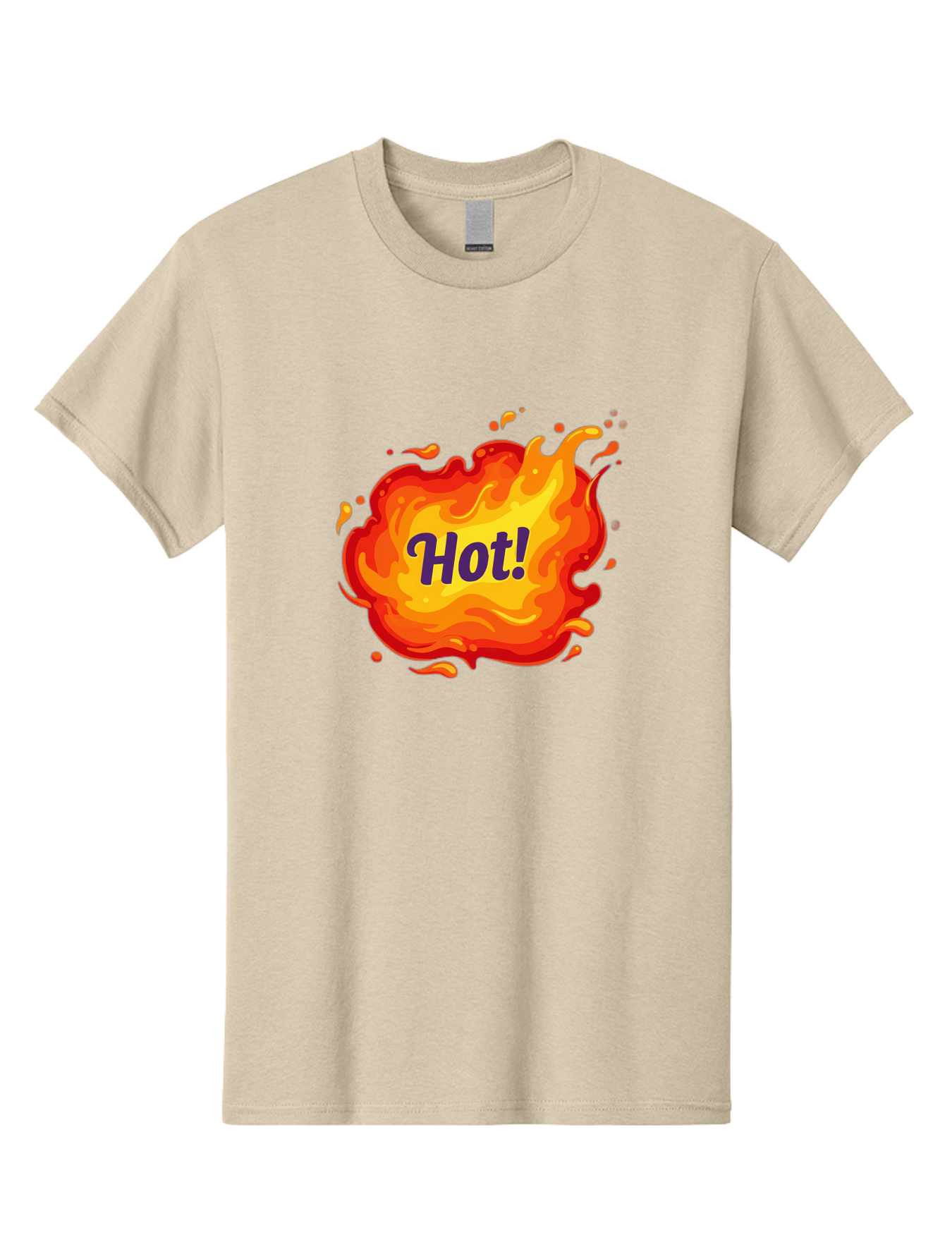 Hot-8 Men'S Graphic Tee, 100% Cotton, Comfortable Casual Summer Wear, Machine Washable, Hot!, Fiery Splatter, Vibrant Colors, Energetic Design, Attention-Grabbing Graphic, Bold Typography, Flames, Splashes, Dynamic Illustration Baa807