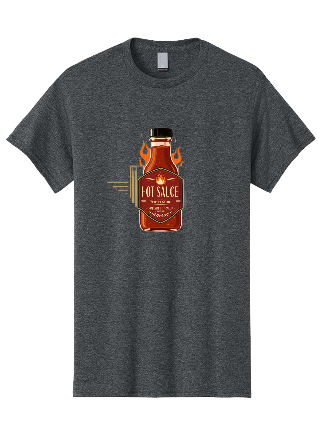 Hot-Sauce-9 Men'S Graphic Tee, 100% Cotton, Comfortable Casual Summer Wear, Machine Washable, Hot Sauce Bottle, Fiery Condiment, Spicy Food, Flavorful Sauce, Condiment Design, Graphic Label, Kitchen Essentials, Chili Peppers, Flavor Enhancer Baa821