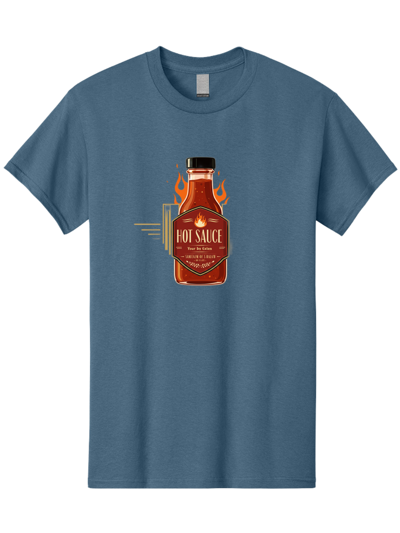 Hot-Sauce-9 Men'S Graphic Tee, 100% Cotton, Comfortable Casual Summer Wear, Machine Washable, Hot Sauce Bottle, Fiery Condiment, Spicy Food, Flavorful Sauce, Condiment Design, Graphic Label, Kitchen Essentials, Chili Peppers, Flavor Enhancer Baa821