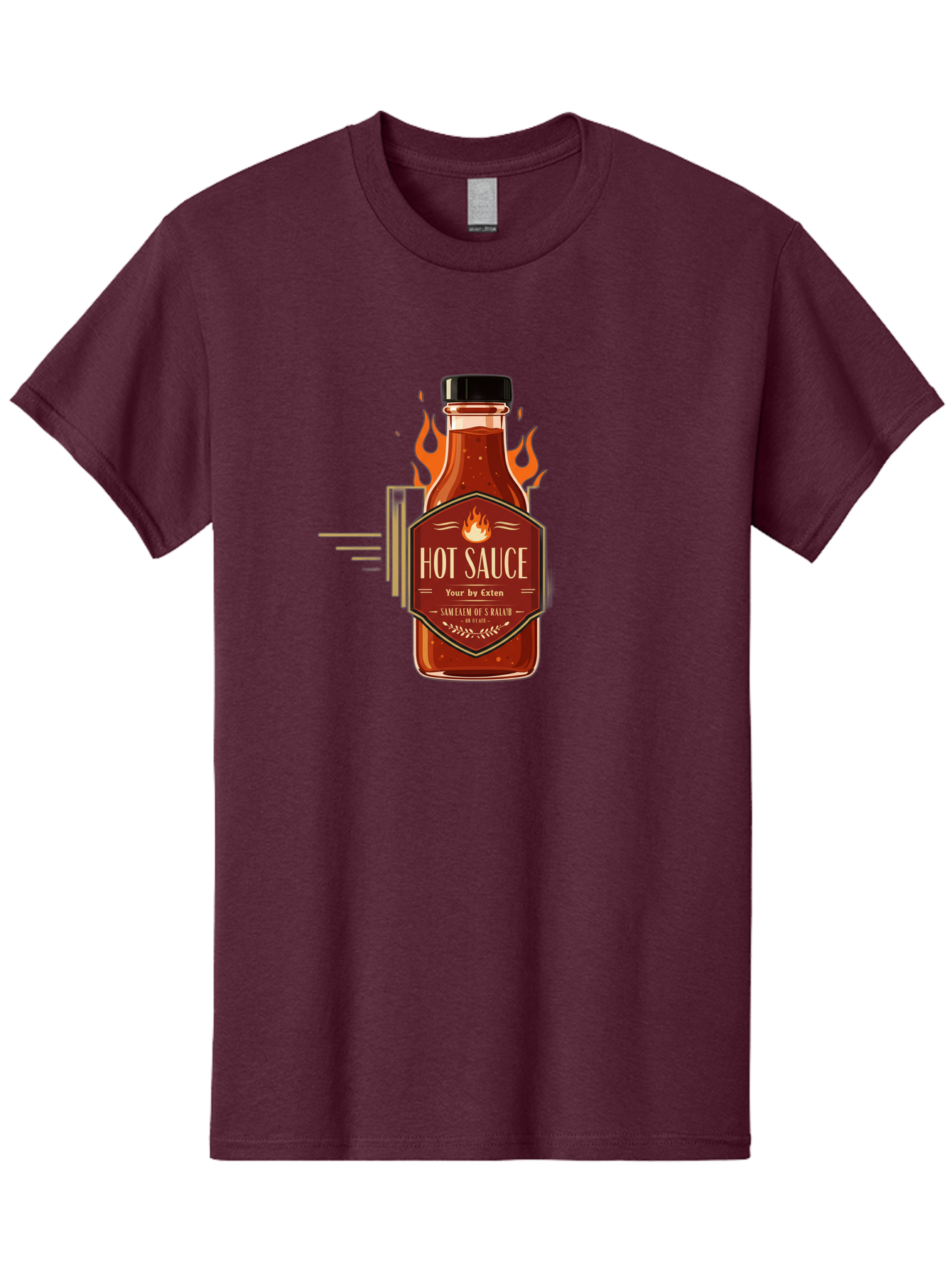 Hot-Sauce-9 Men'S Graphic Tee, 100% Cotton, Comfortable Casual Summer Wear, Machine Washable, Hot Sauce Bottle, Fiery Condiment, Spicy Food, Flavorful Sauce, Condiment Design, Graphic Label, Kitchen Essentials, Chili Peppers, Flavor Enhancer Baa821