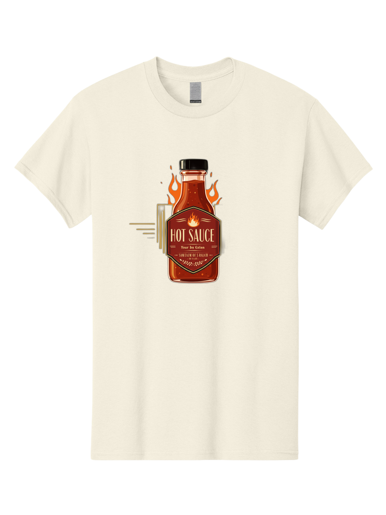 Hot-Sauce-9 Men'S Graphic Tee, 100% Cotton, Comfortable Casual Summer Wear, Machine Washable, Hot Sauce Bottle, Fiery Condiment, Spicy Food, Flavorful Sauce, Condiment Design, Graphic Label, Kitchen Essentials, Chili Peppers, Flavor Enhancer Baa821