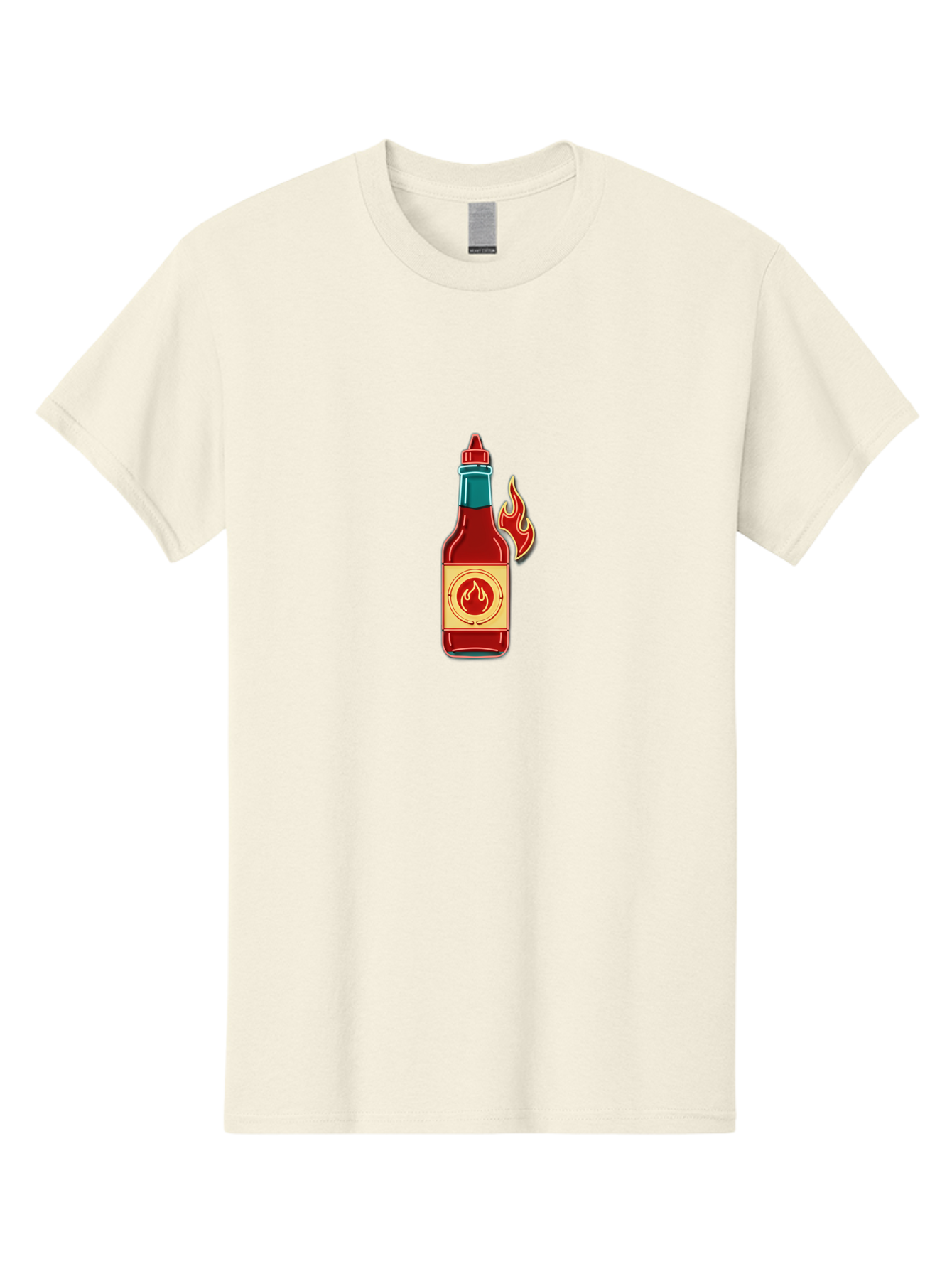 Hot-Sauce-Bottle-10 Men'S Graphic Tee, 100% Cotton, Comfortable Casual Summer Wear, Machine Washable, Hot Sauce Bottle, Spicy Condiment, Fiery Flavor, Red Sauce, Chili Pepper, Hot Condiment, Flavorful Cuisine, Spicy Food, Condiment Bottle Baa823