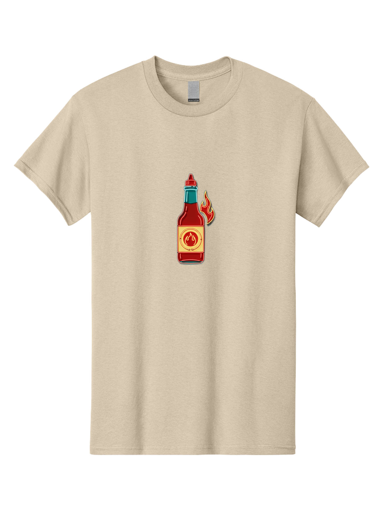 Hot-Sauce-Bottle-10 Men'S Graphic Tee, 100% Cotton, Comfortable Casual Summer Wear, Machine Washable, Hot Sauce Bottle, Spicy Condiment, Fiery Flavor, Red Sauce, Chili Pepper, Hot Condiment, Flavorful Cuisine, Spicy Food, Condiment Bottle Baa823