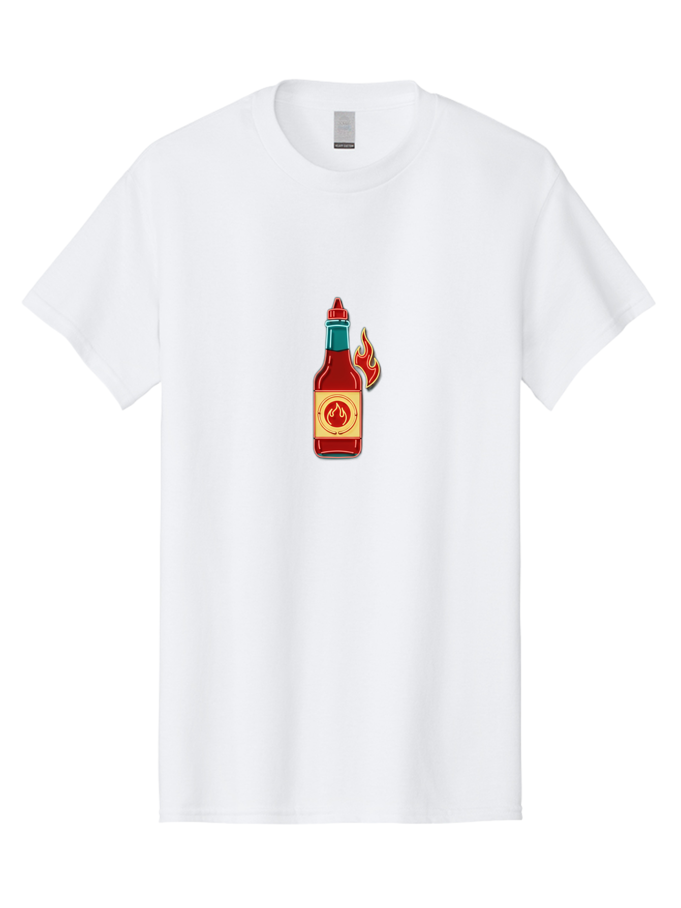 Hot-Sauce-Bottle-10 Men'S Graphic Tee, 100% Cotton, Comfortable Casual Summer Wear, Machine Washable, Hot Sauce Bottle, Spicy Condiment, Fiery Flavor, Red Sauce, Chili Pepper, Hot Condiment, Flavorful Cuisine, Spicy Food, Condiment Bottle Baa823