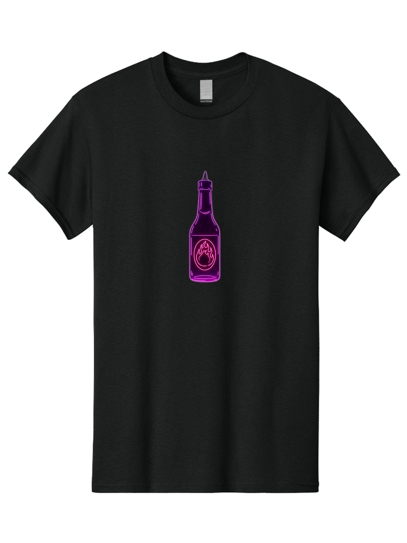 Hot-Sauce-Bottle-11 Men'S Graphic Tee, 100% Cotton, Comfortable Casual Summer Wear, Machine Washable, Hot Sauce, Spicy Food, Condiment Bottle, Sauce Bottle, Chili Pepper Sauce, Fiery Flavors, Culinary Delight Baa824