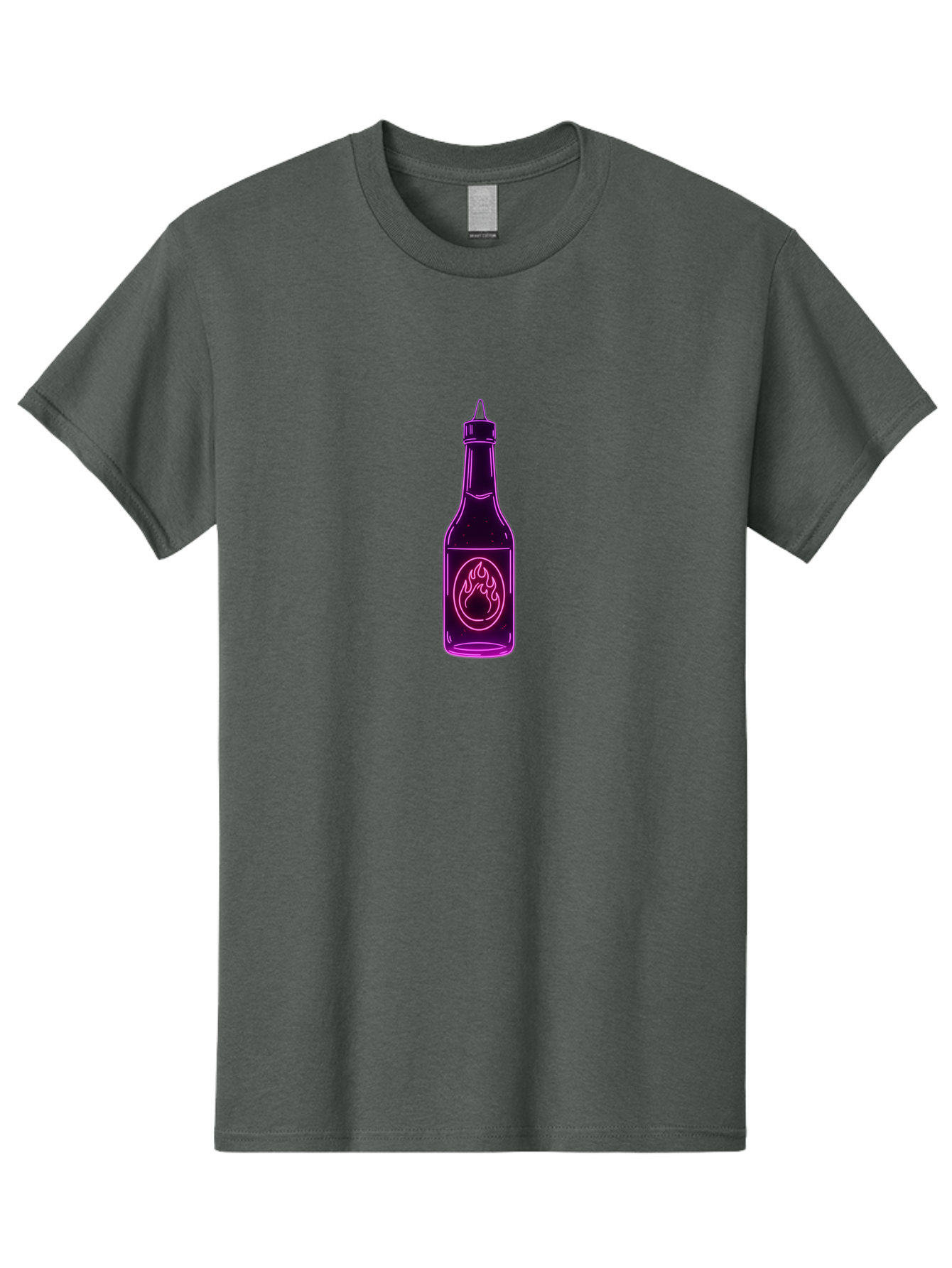 Hot-Sauce-Bottle-11 Men'S Graphic Tee, 100% Cotton, Comfortable Casual Summer Wear, Machine Washable, Hot Sauce, Spicy Food, Condiment Bottle, Sauce Bottle, Chili Pepper Sauce, Fiery Flavors, Culinary Delight Baa824