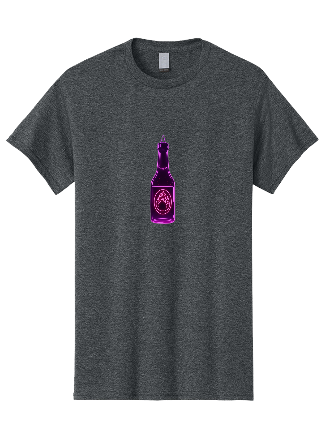 Hot-Sauce-Bottle-11 Men'S Graphic Tee, 100% Cotton, Comfortable Casual Summer Wear, Machine Washable, Hot Sauce, Spicy Food, Condiment Bottle, Sauce Bottle, Chili Pepper Sauce, Fiery Flavors, Culinary Delight Baa824