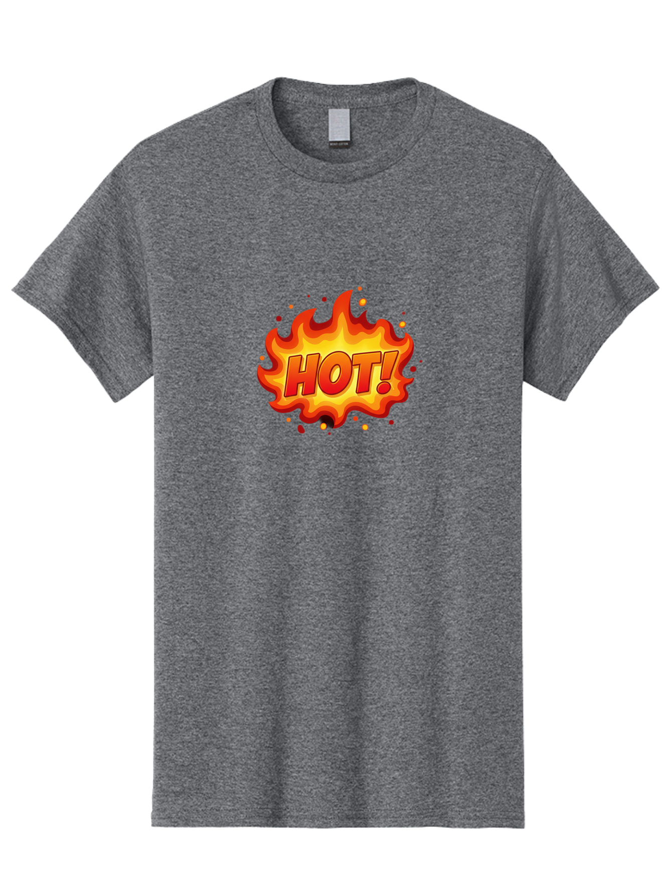 Hot Men'S Graphic Tee, 100% Cotton, Comfortable Casual Summer Wear, Machine Washable, Hot Sale, Flame Graphic, Attention Grabber, Promotional Material, Fiery Text, Bold Font, Red And Yellow Colors, Energetic Vibe, Sizzling Hot Deal Baa838