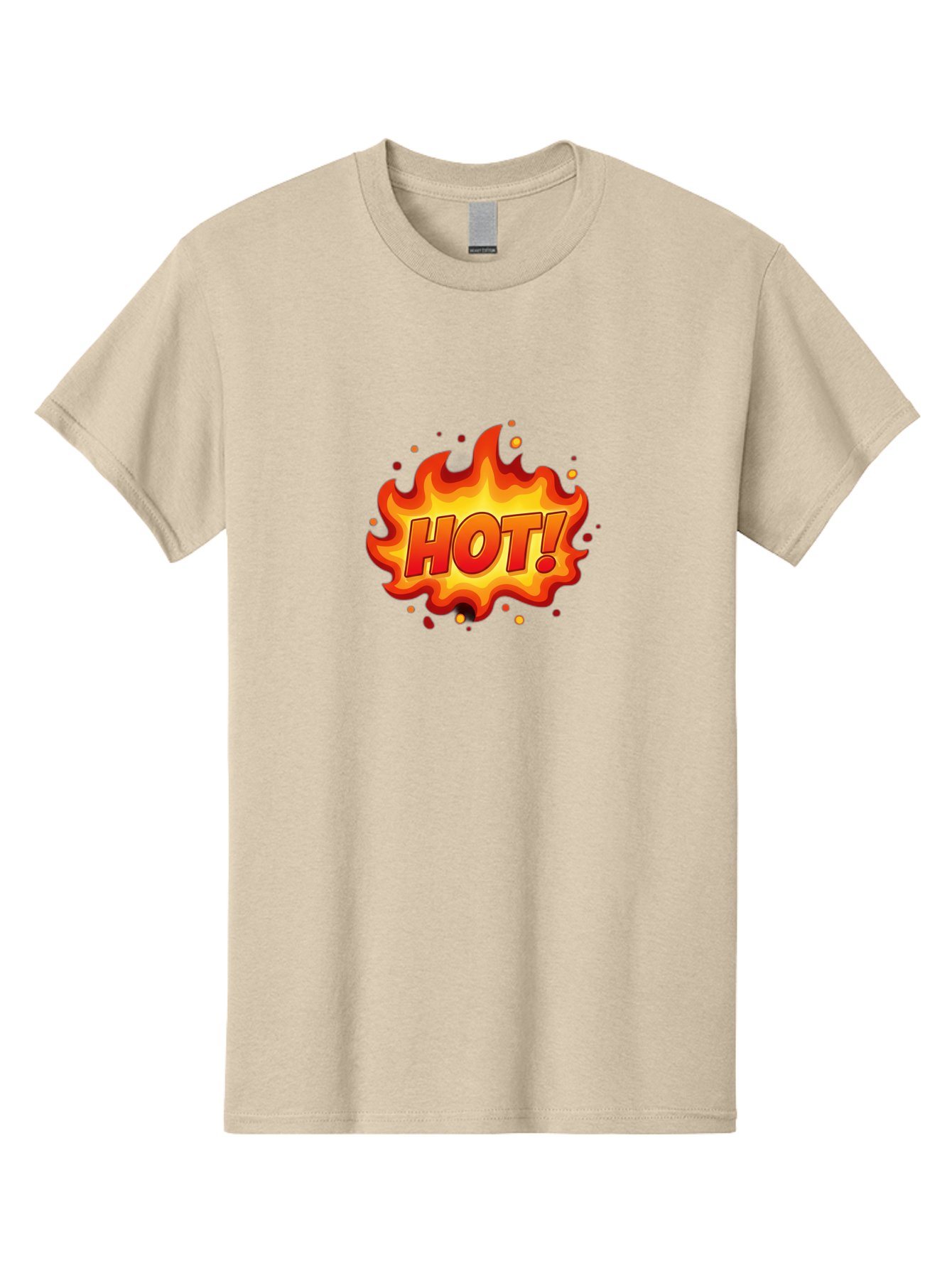 Hot Men'S Graphic Tee, 100% Cotton, Comfortable Casual Summer Wear, Machine Washable, Hot Sale, Flame Graphic, Attention Grabber, Promotional Material, Fiery Text, Bold Font, Red And Yellow Colors, Energetic Vibe, Sizzling Hot Deal Baa838