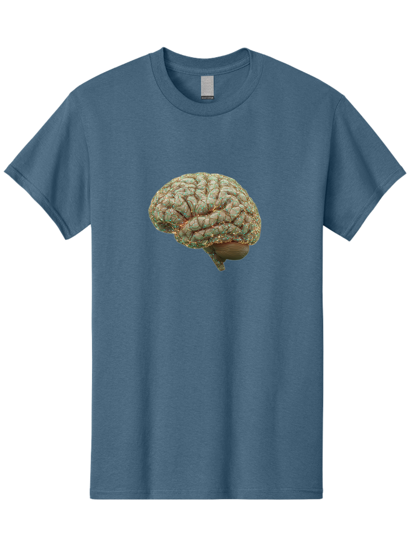 Human-Brain-1 Men'S Graphic Tee, 100% Cotton, Comfortable Casual Summer Wear, Machine Washable, Human Brain Anatomy, Neuroscience, Brain Structure, Cerebral Cortex, Neural Networks, Medical Illustration, Cognitive Function Baa839