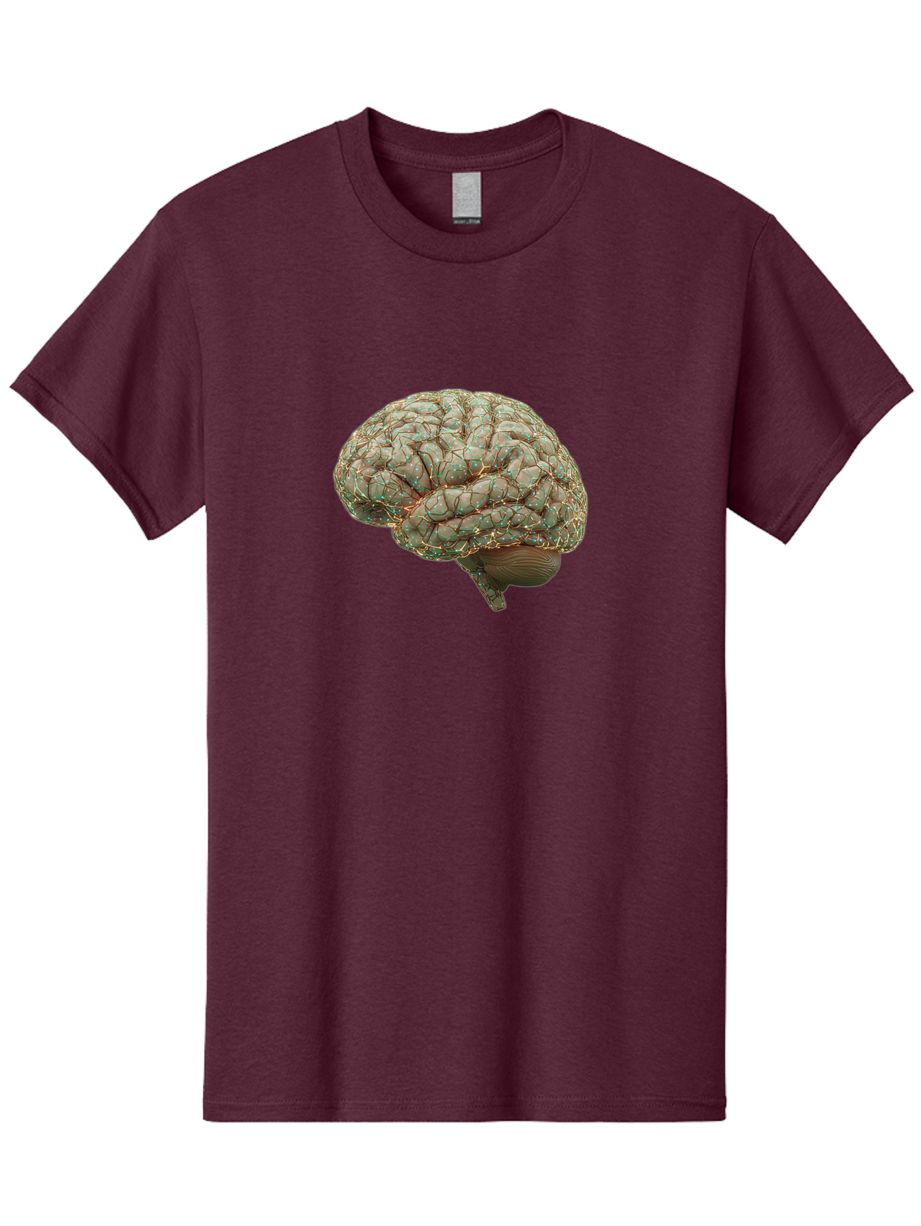 Human-Brain-1 Men'S Graphic Tee, 100% Cotton, Comfortable Casual Summer Wear, Machine Washable, Human Brain Anatomy, Neuroscience, Brain Structure, Cerebral Cortex, Neural Networks, Medical Illustration, Cognitive Function Baa839