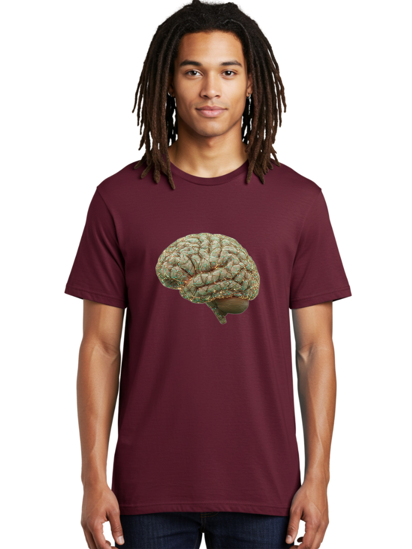 Human-Brain-1 Men'S Graphic Tee, 100% Cotton, Comfortable Casual Summer Wear, Machine Washable, Human Brain Anatomy, Neuroscience, Brain Structure, Cerebral Cortex, Neural Networks, Medical Illustration, Cognitive Function Baa839