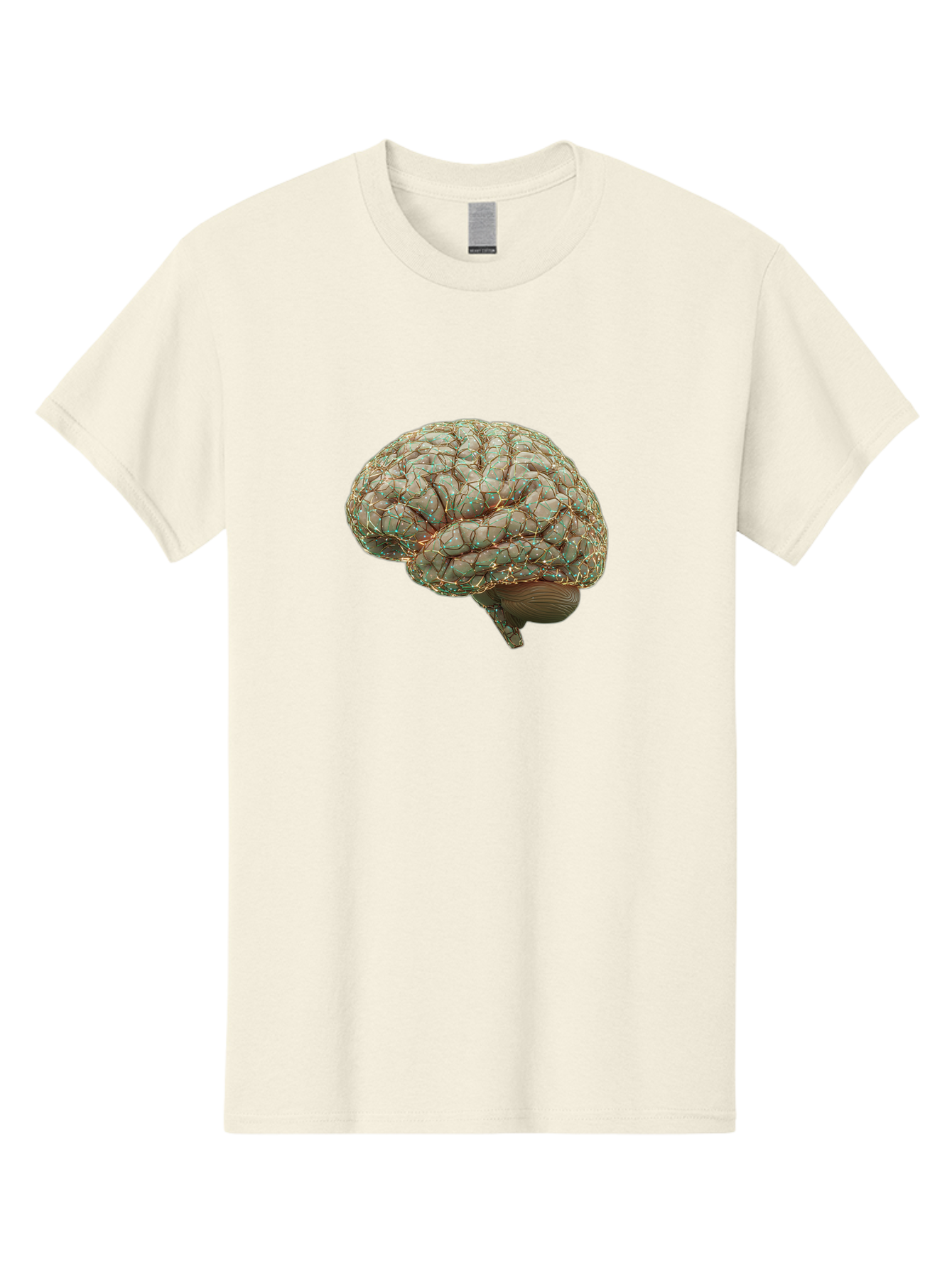 Human-Brain-1 Men'S Graphic Tee, 100% Cotton, Comfortable Casual Summer Wear, Machine Washable, Human Brain Anatomy, Neuroscience, Brain Structure, Cerebral Cortex, Neural Networks, Medical Illustration, Cognitive Function Baa839